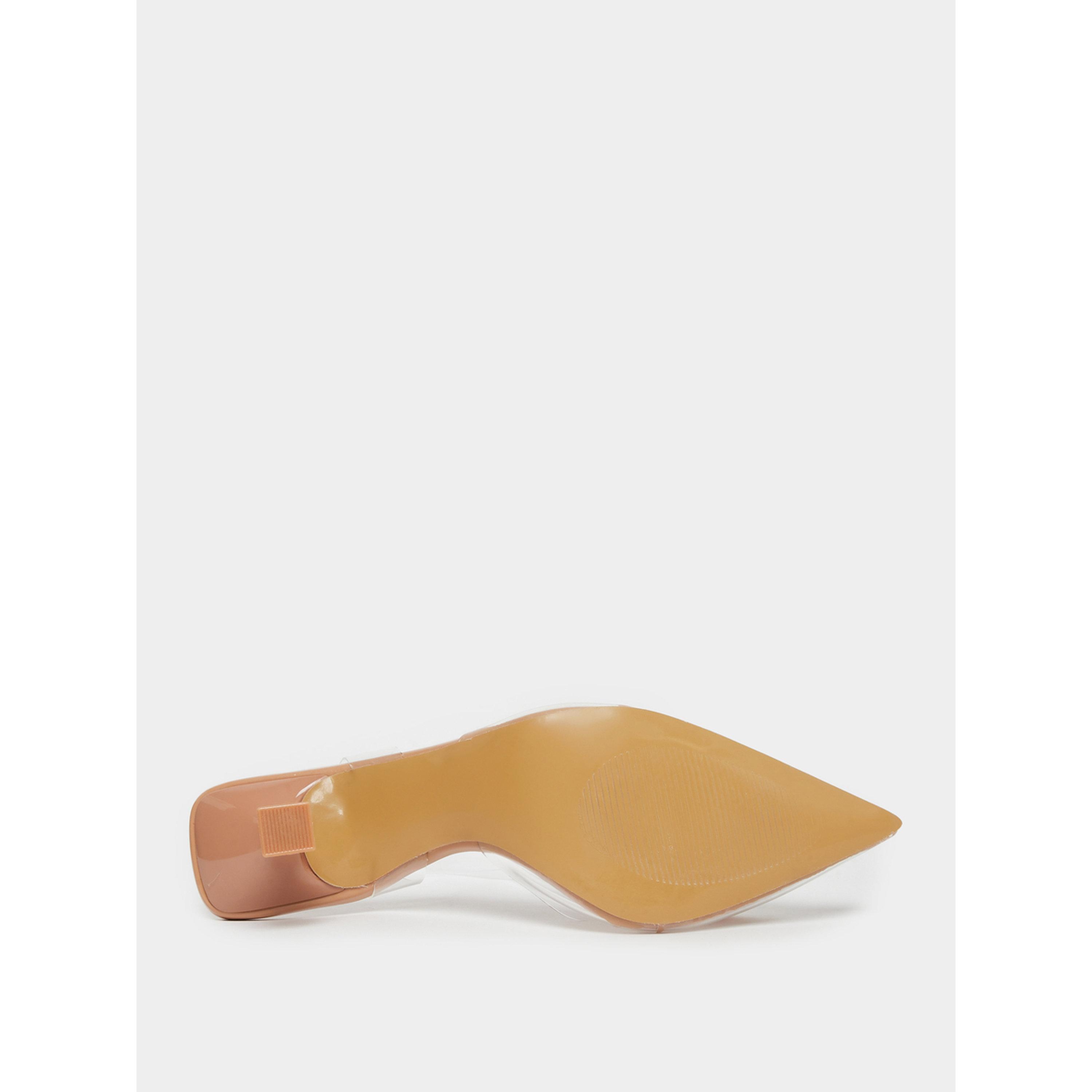Styli Nude Embellished Slingback Kitten Heel Shoes-women-shoes-heels-image-5
