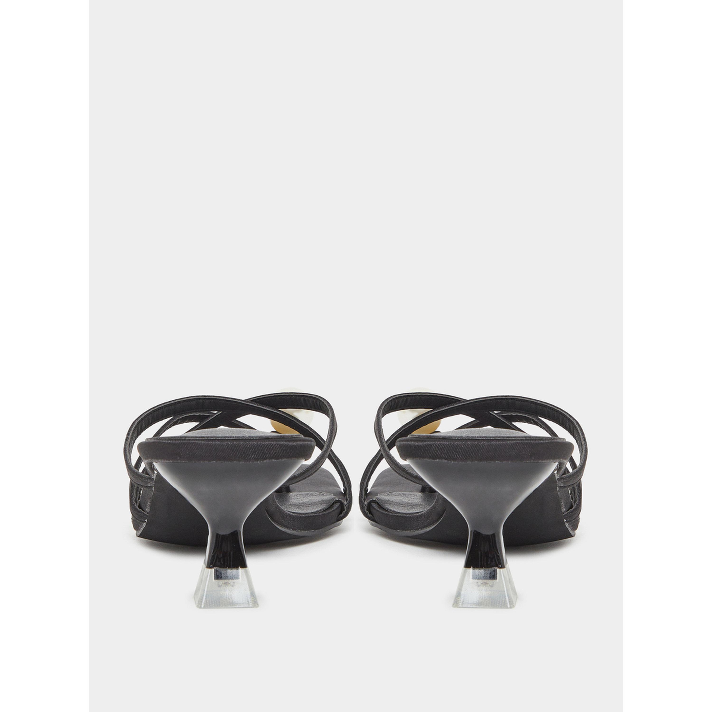 Styli Black Pearl Detail Kitten Heel Sandal-women-shoes-sandals-heeled-image-6