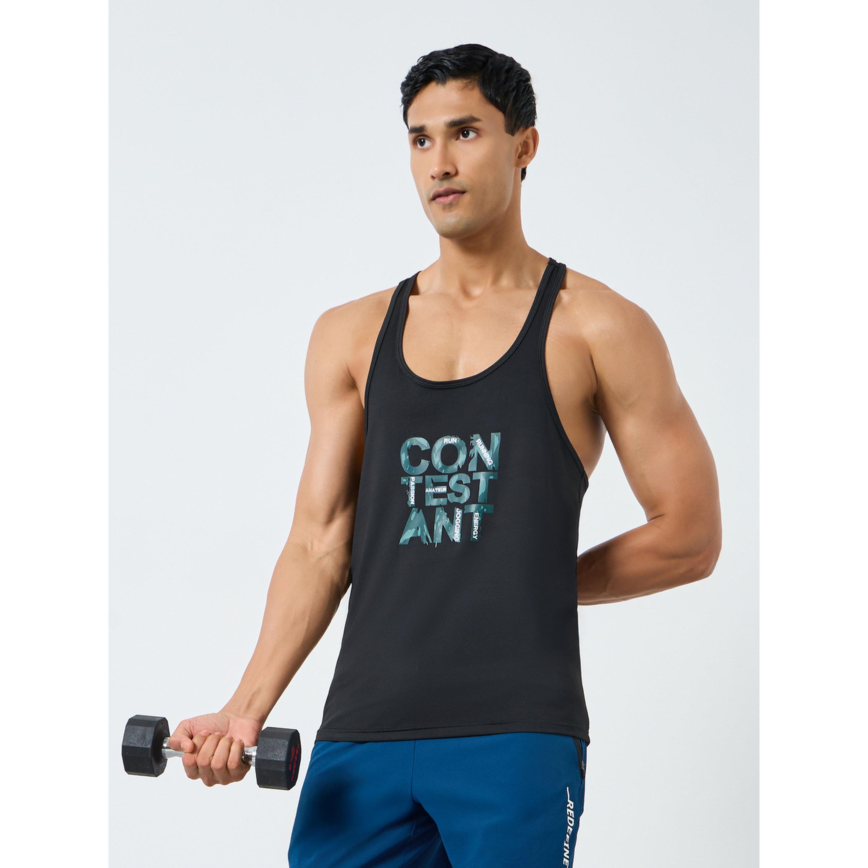 Styli Men Black Graphic Print Training Tank-men-clothing-sportswearandactivewear-tshirtsandpolos-image-1