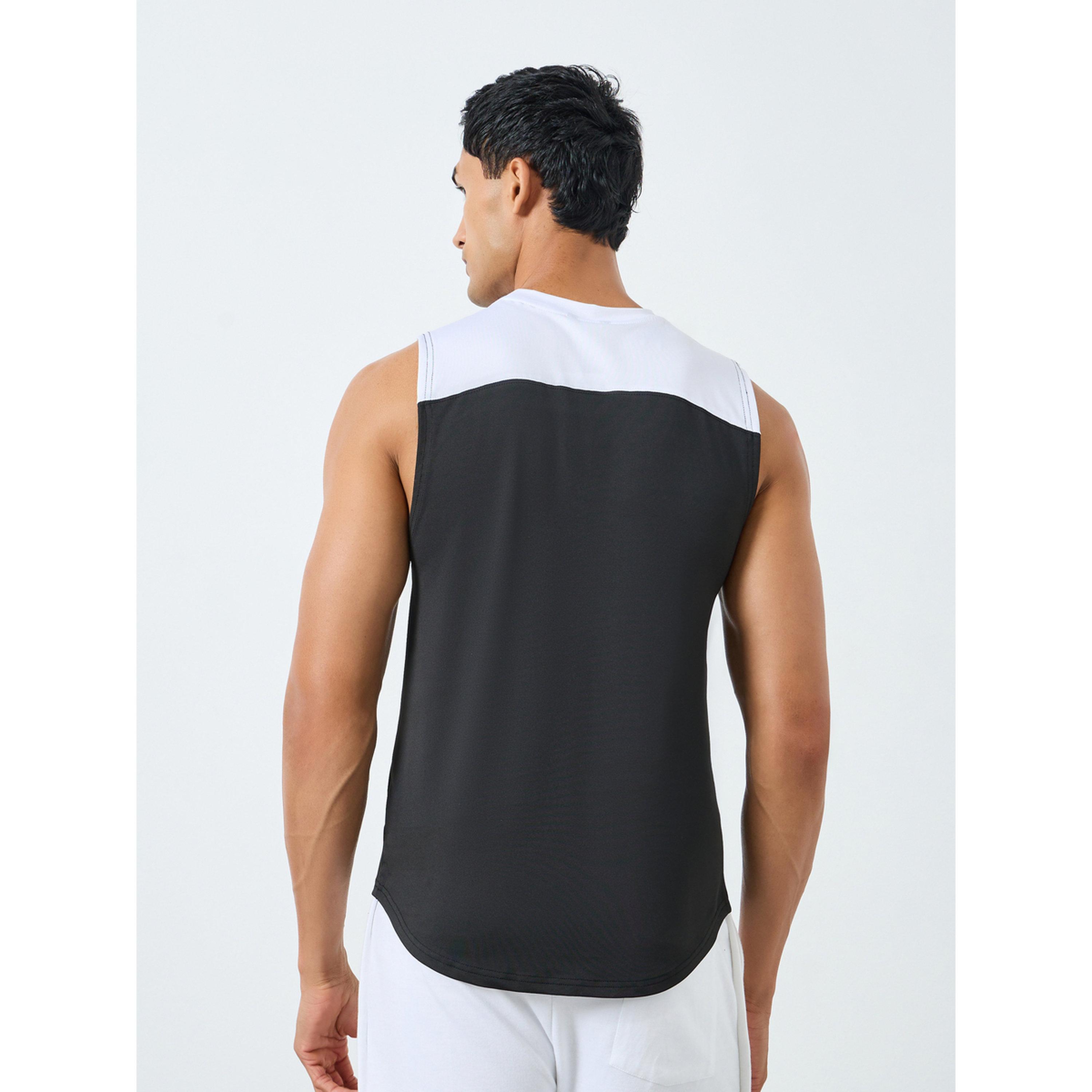 Styli Men Black Color Block Training Tank-men-clothing-sportswearandactivewear-tshirtsandpolos-image-3