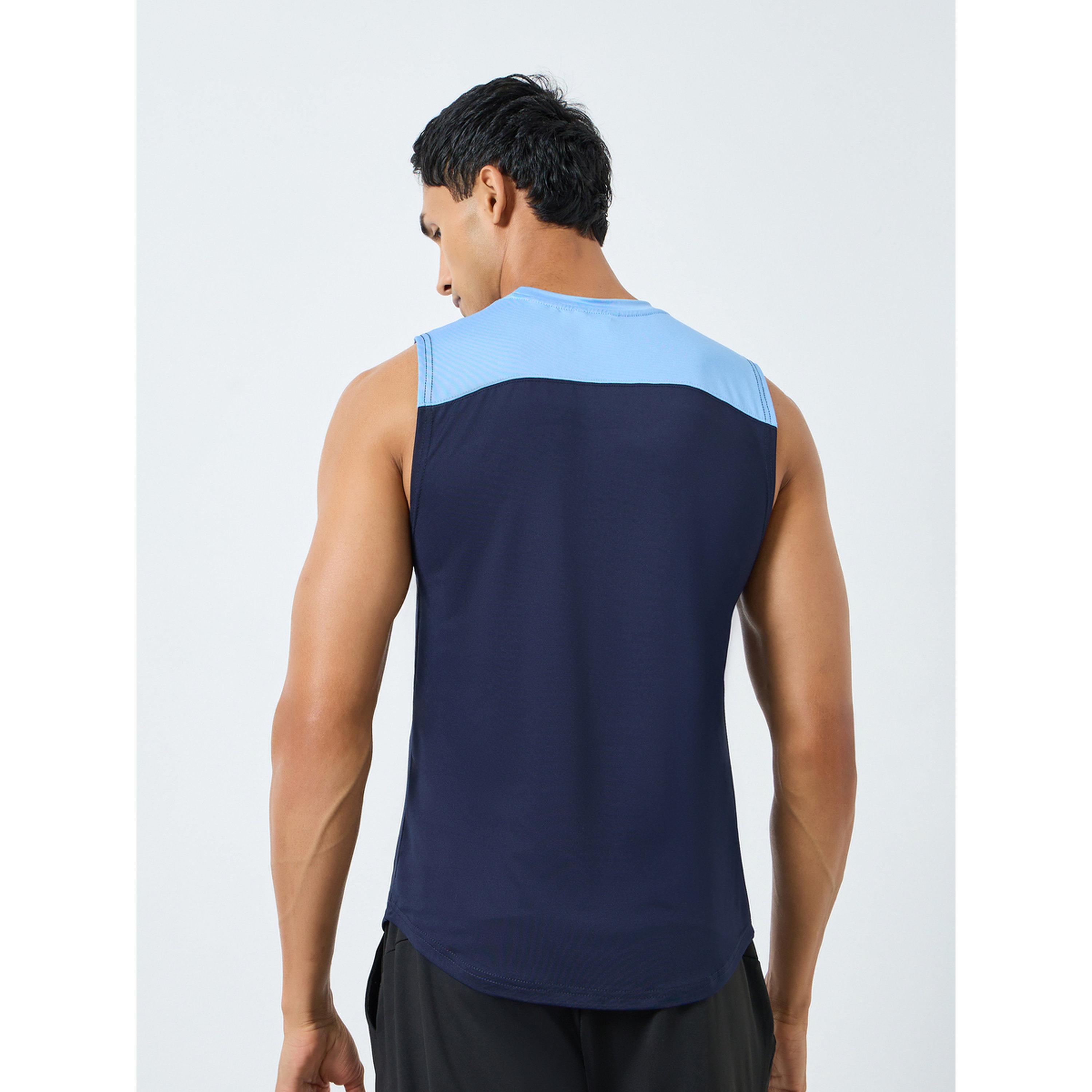 Styli Men Navy Color Block Training Tank-men-clothing-sportswearandactivewear-tshirtsandpolos-image-4