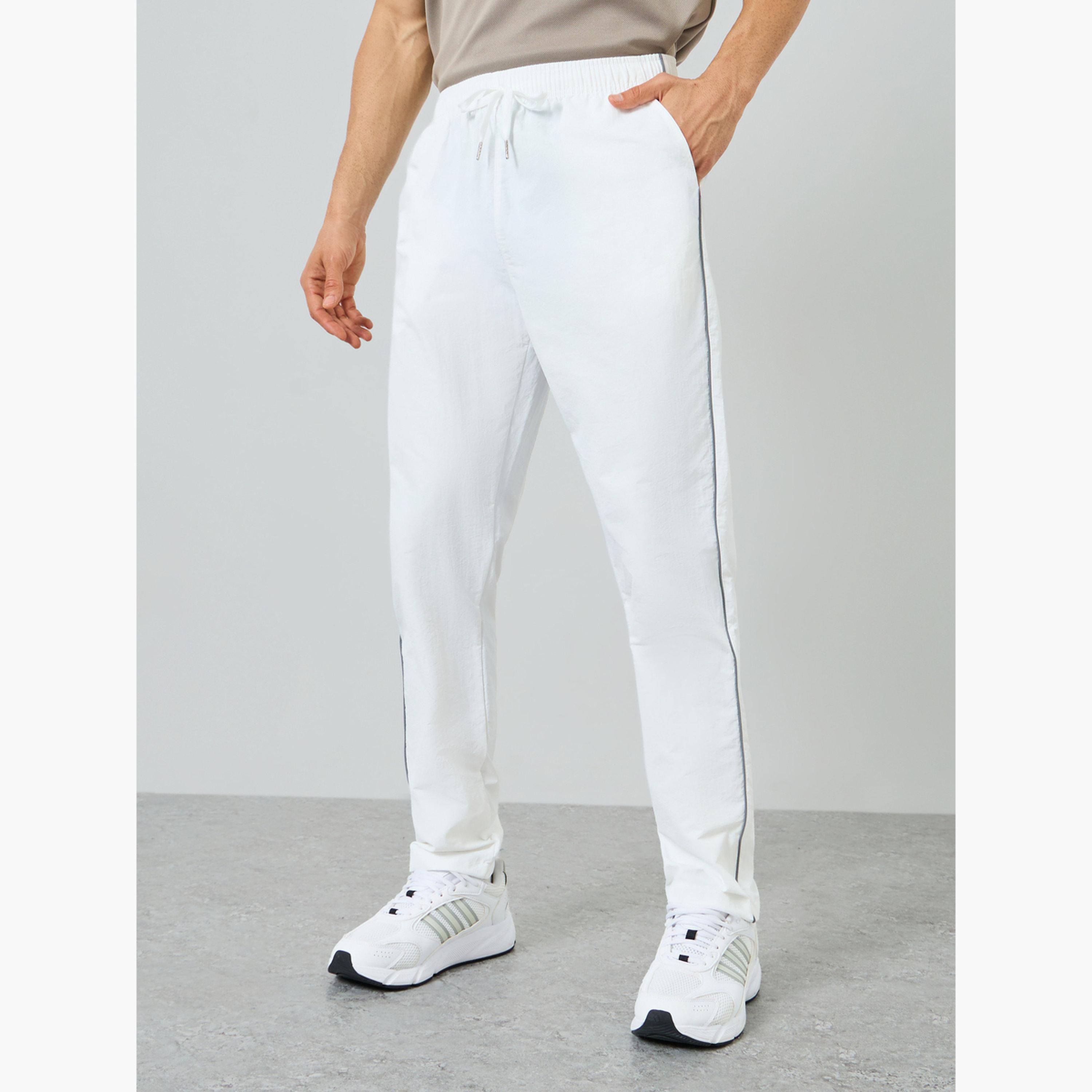 Styli Men White Solid Training Track Pant-men-clothing-sportswearandactivewear-bottoms-joggers-image-1