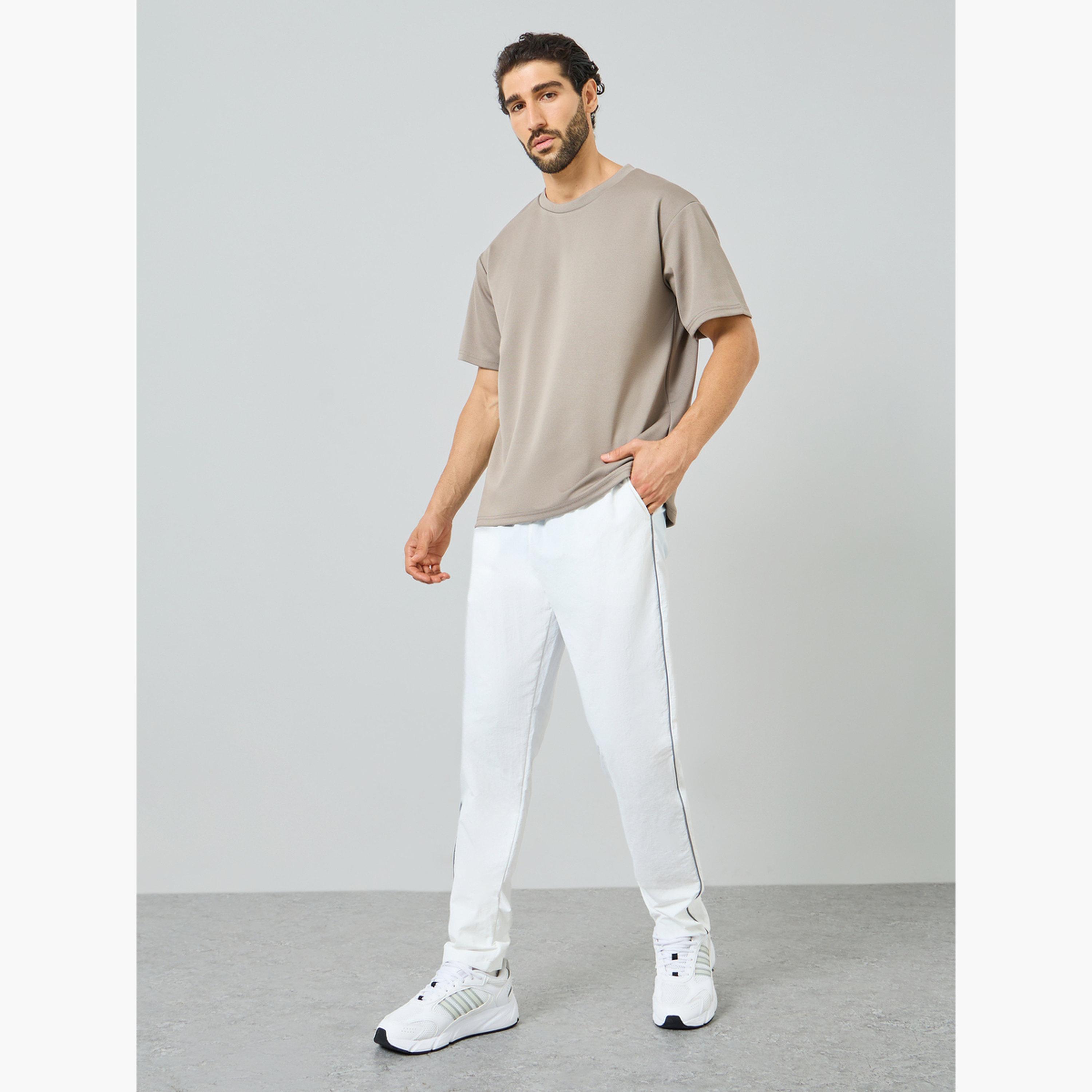 بنطال رياضي رجالي أبيض سادة للتمارين-men-clothing-sportswearandactivewear-bottoms-joggers-image-2