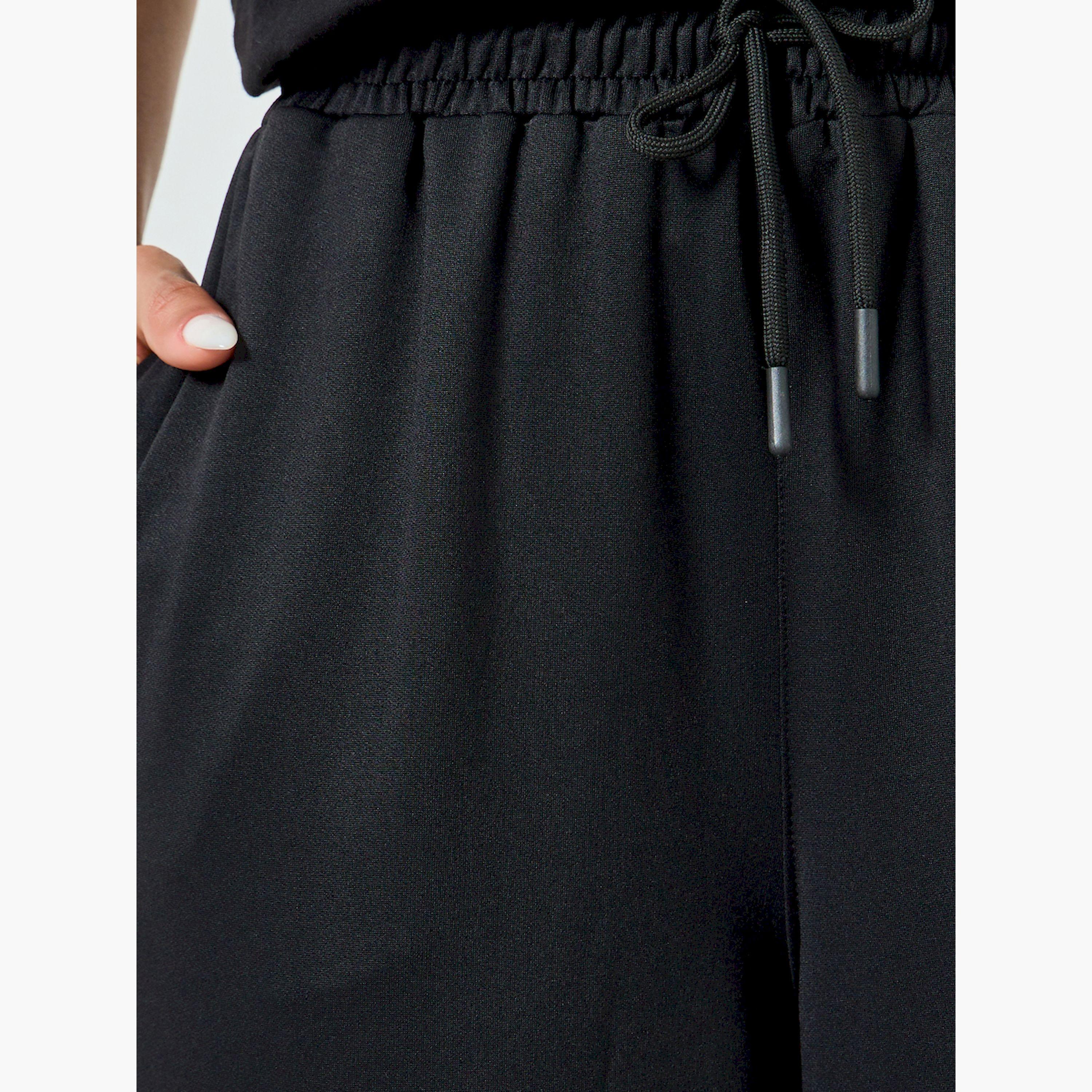 جوغر أسود ساق واسعة برباط-women-clothing-bottoms-joggers-image-3