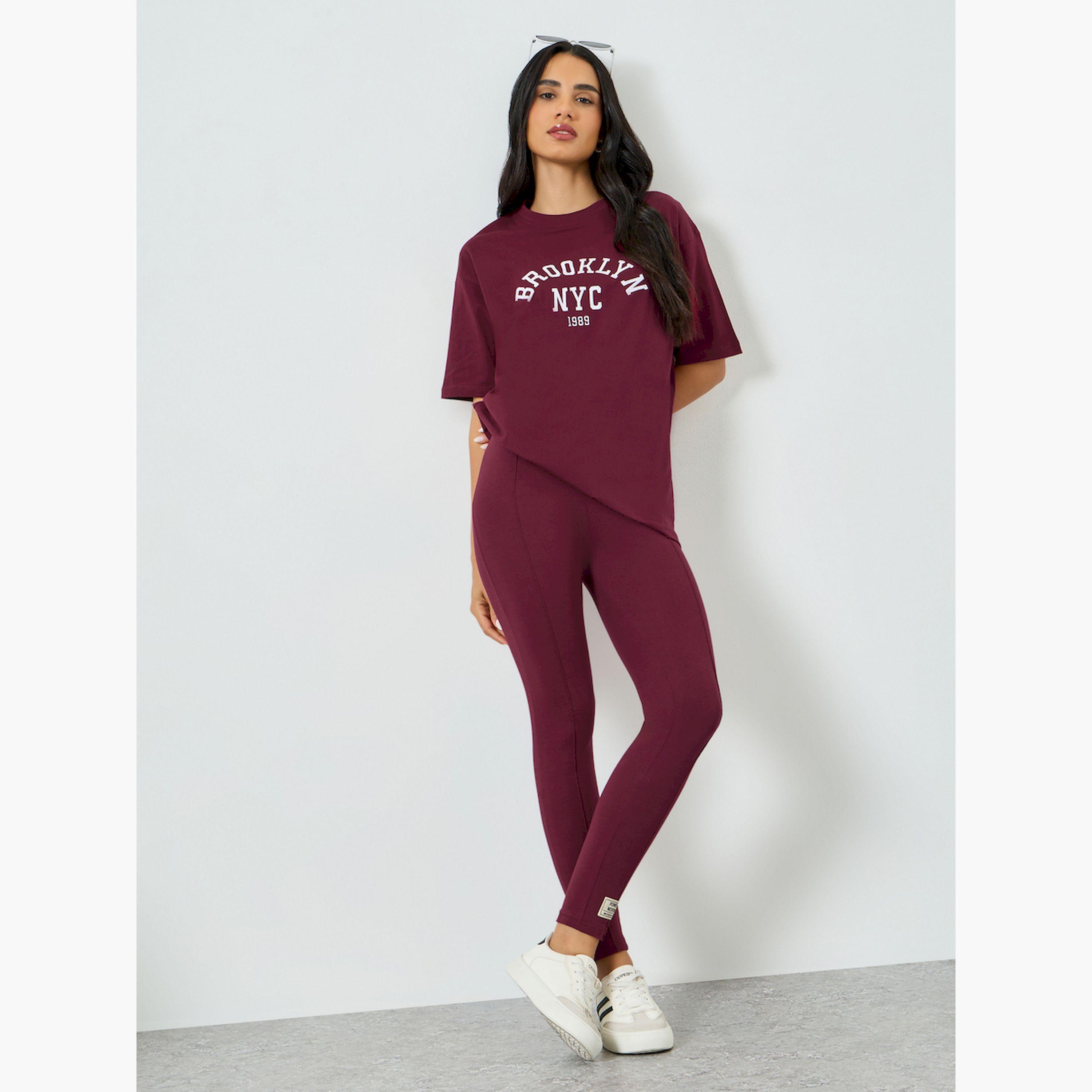 ليقنز عنابي يصل للكاحل-women-clothing-bottoms-leggings-image-2