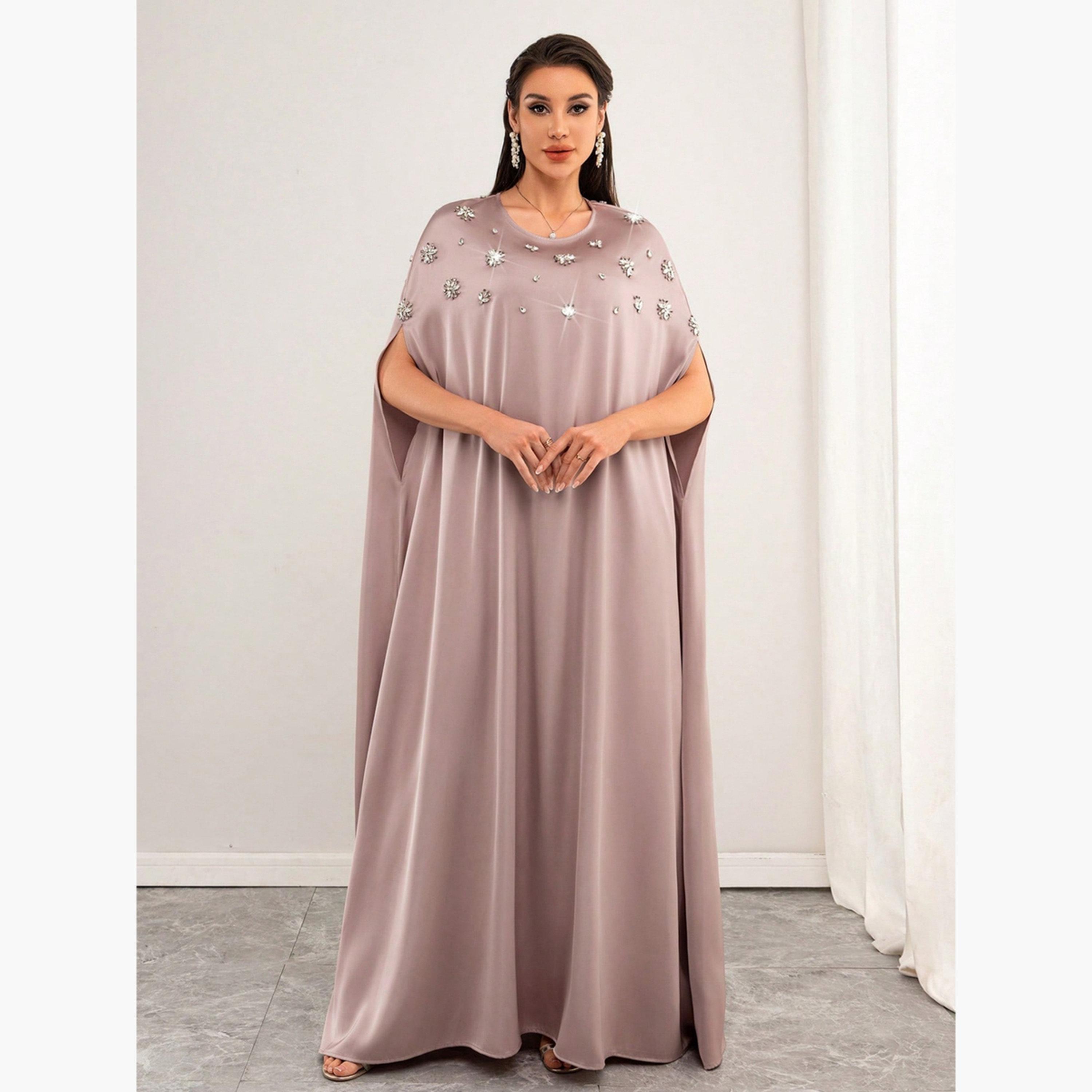 تيك تو - فستان ماكسي وردي مزين بأكمام واسعة-women-clothing-dresses-image-1