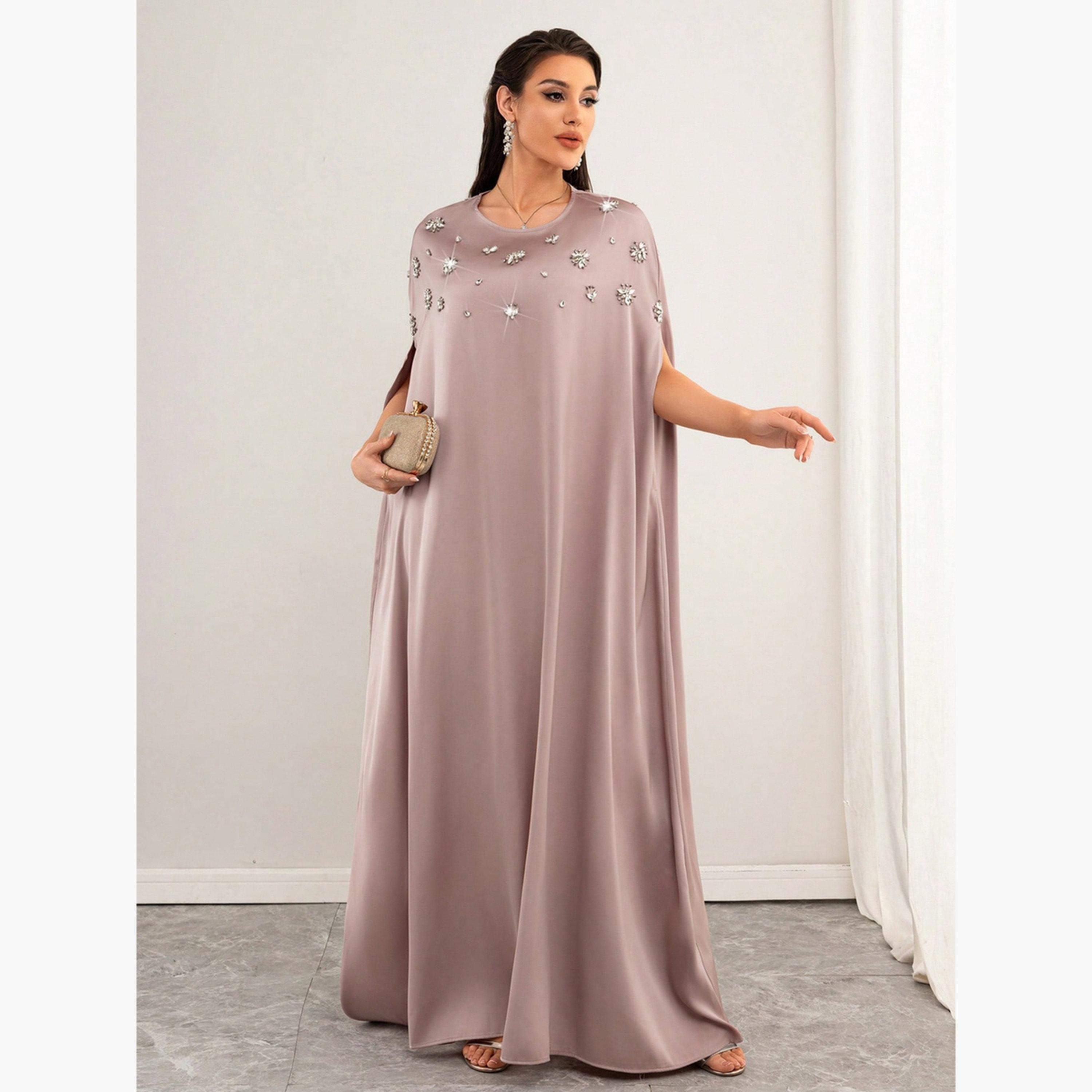 تيك تو - فستان ماكسي وردي مزين بأكمام واسعة-women-clothing-dresses-image-2