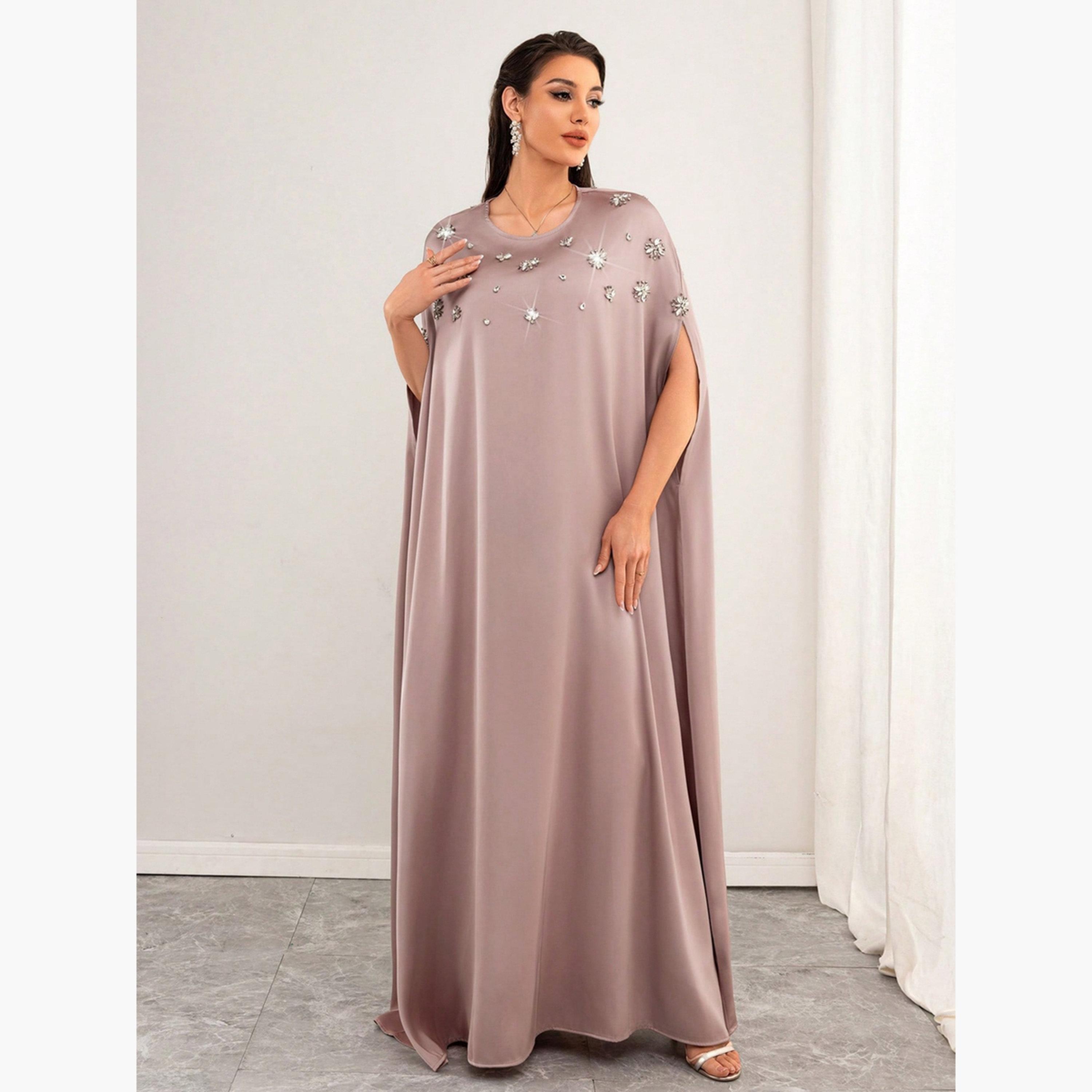 تيك تو - فستان ماكسي وردي مزين بأكمام واسعة-women-clothing-dresses-image-3