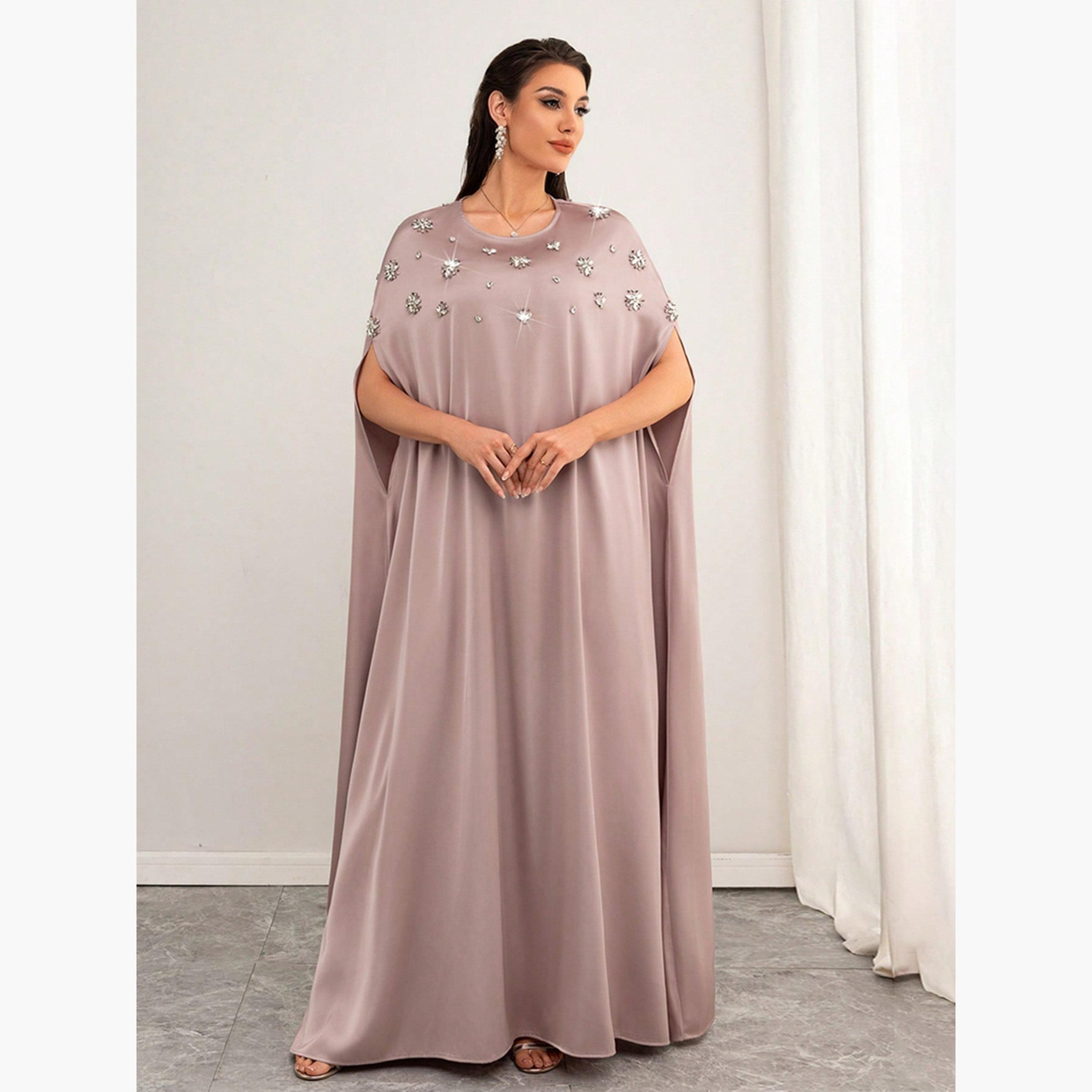 تيك تو - فستان ماكسي وردي مزين بأكمام واسعة-women-clothing-dresses-image-4