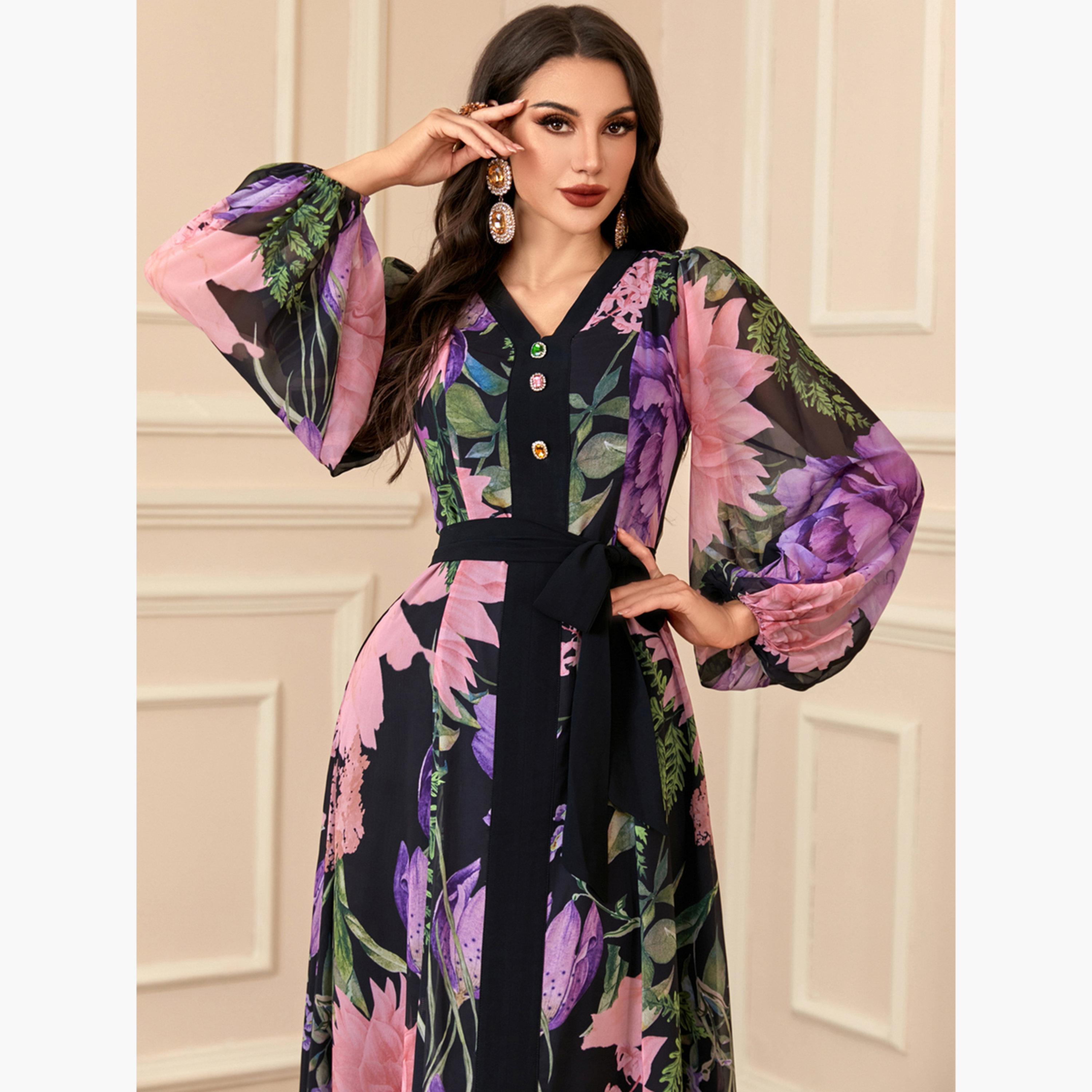 Take Two Women Floral Print Balloon Sleeve Belted Maxi Dress-women-clothing-dresses-image-6