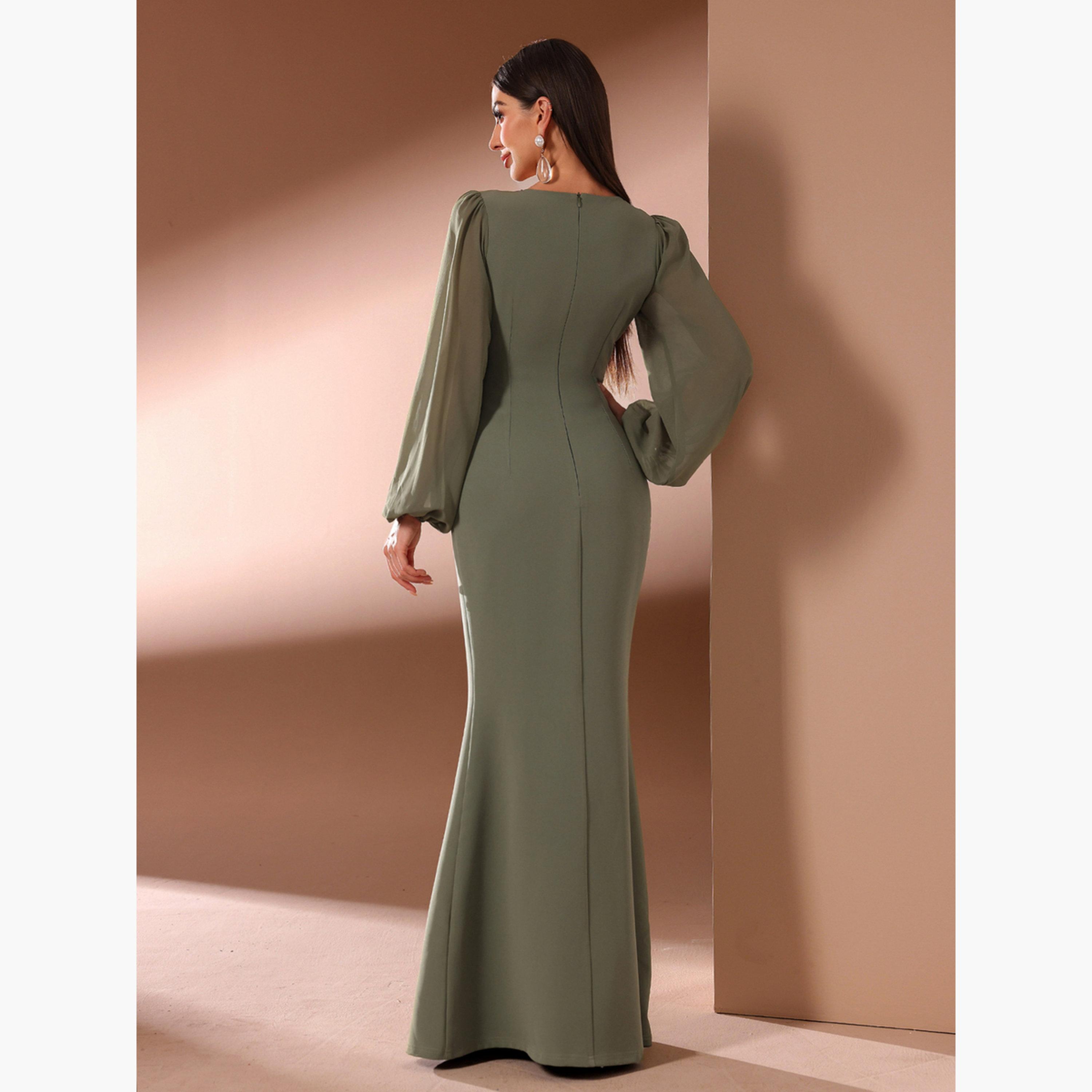 Take Two Women Ruched Embellished Mermaid Hem Maxi Dress-women-clothing-dresses-image-2