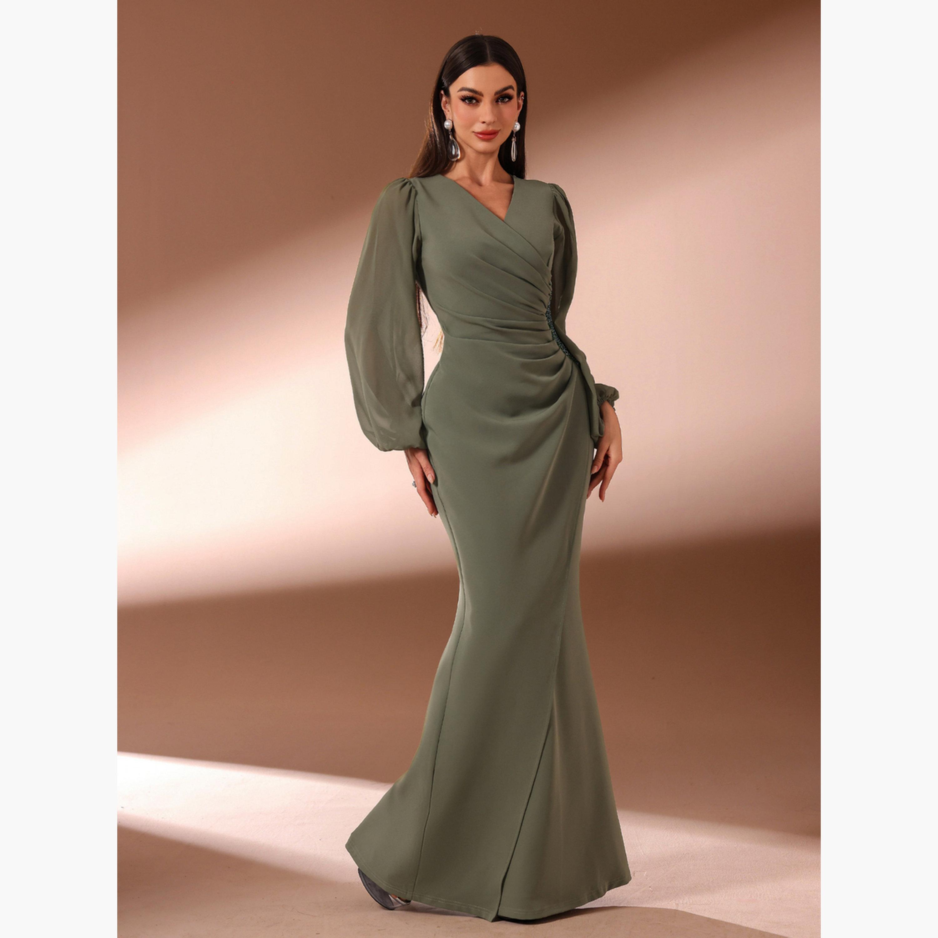 Take Two Women Ruched Embellished Mermaid Hem Maxi Dress-women-clothing-dresses-image-5