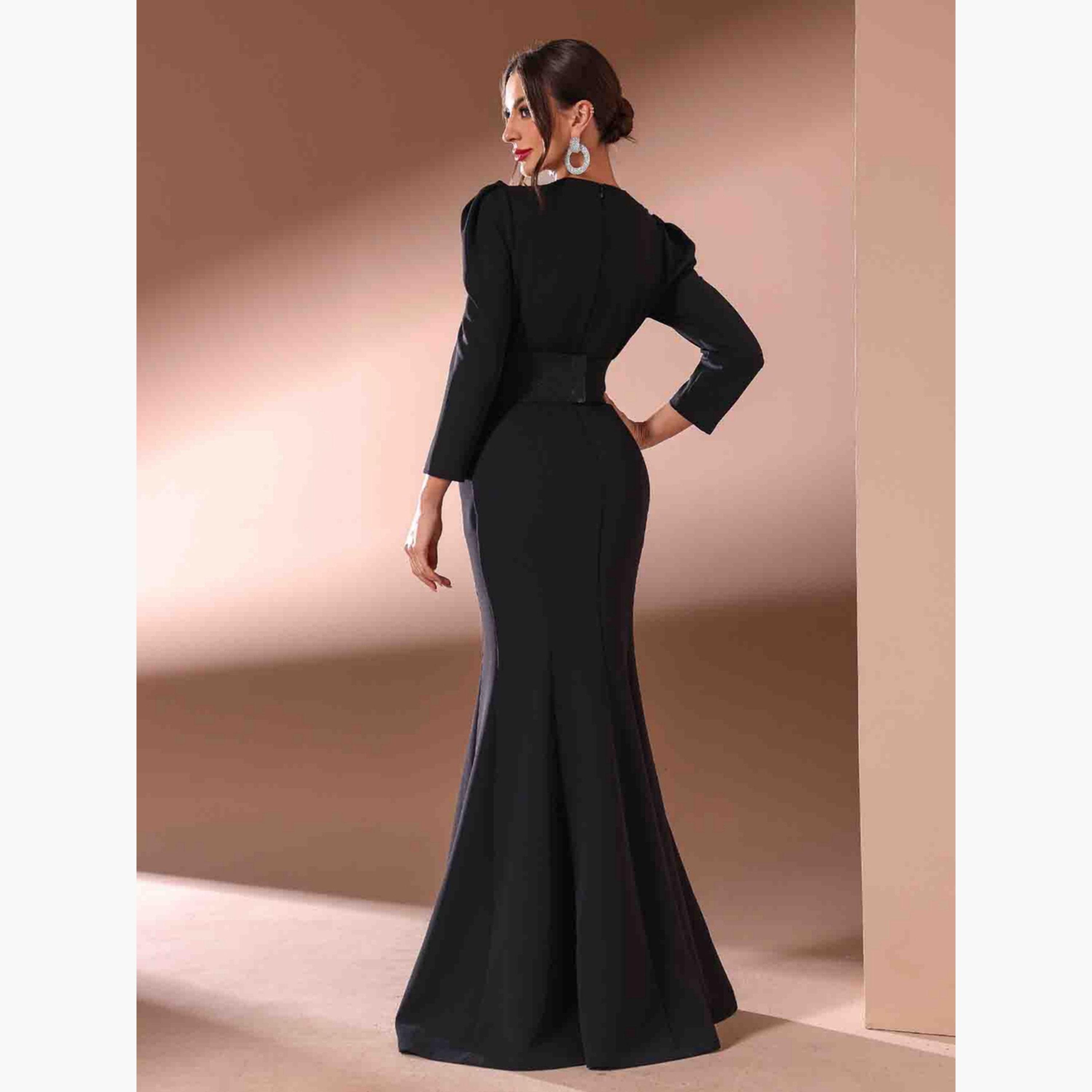 Take Two Women Black Embellished Mermaid Hem Maxi Dress-women-clothing-dresses-image-2