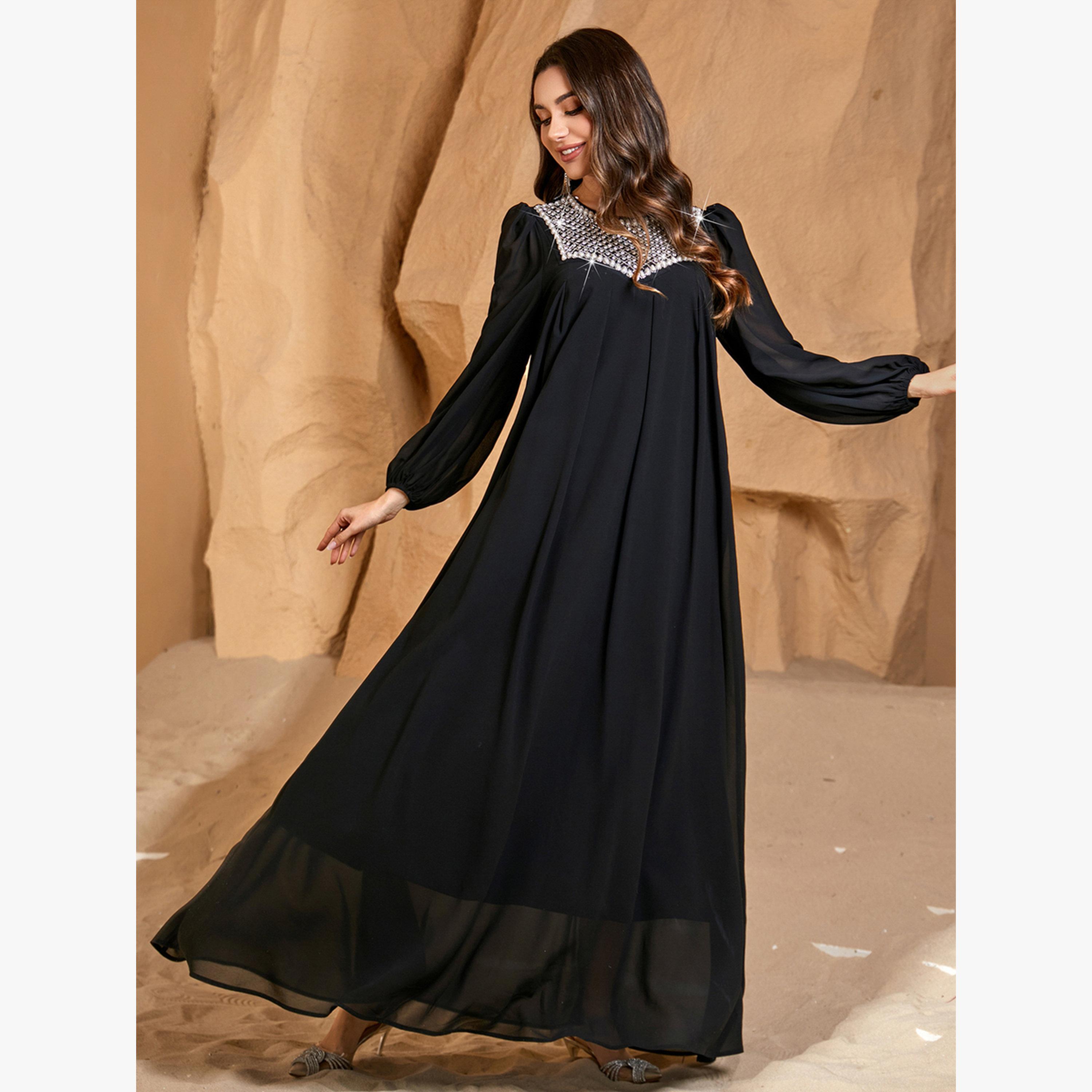 Take Two Black Embellished Balloon Sleeve Maxi Dress-women-clothing-dresses-image-5