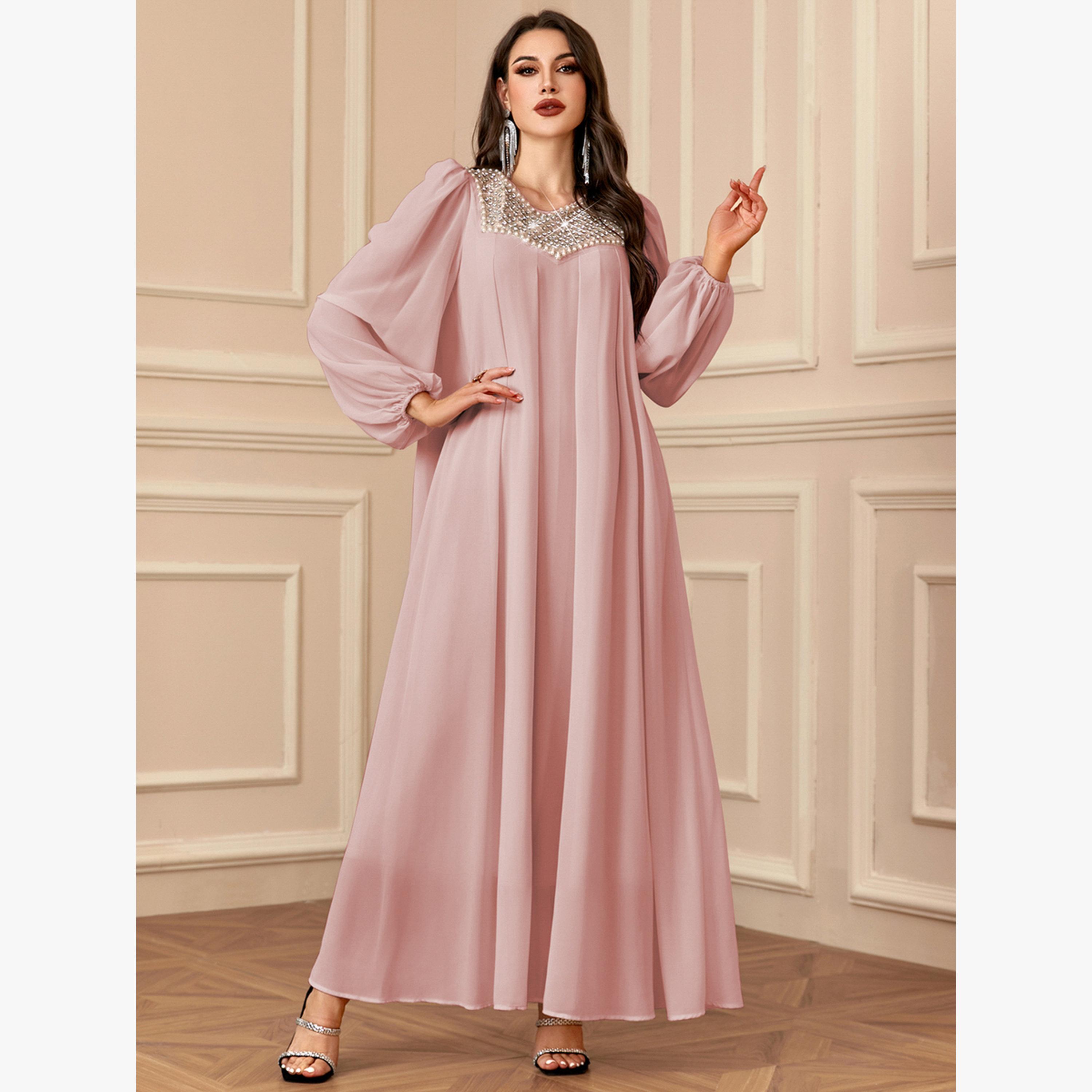 Take Two Pink Embellished Balloon Sleeve Maxi Dress-women-clothing-dresses-image-1