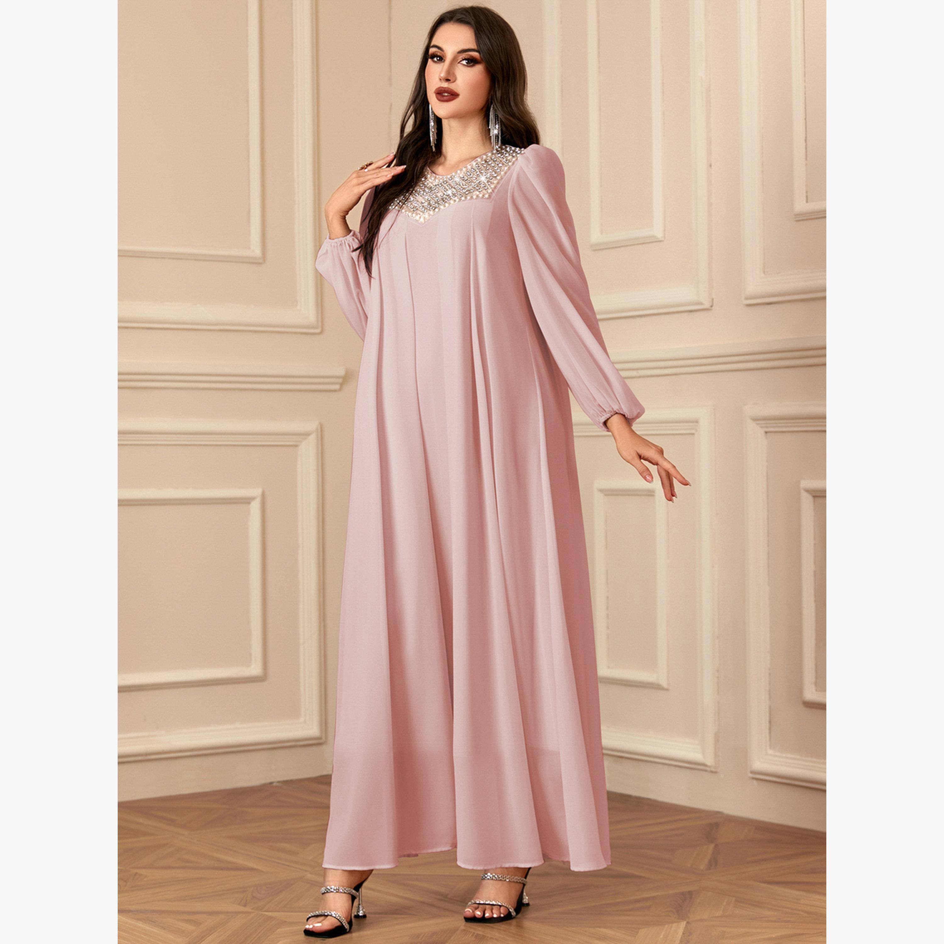 فستان طويل بأكمام بالون ومزين-women-clothing-dresses-image-3