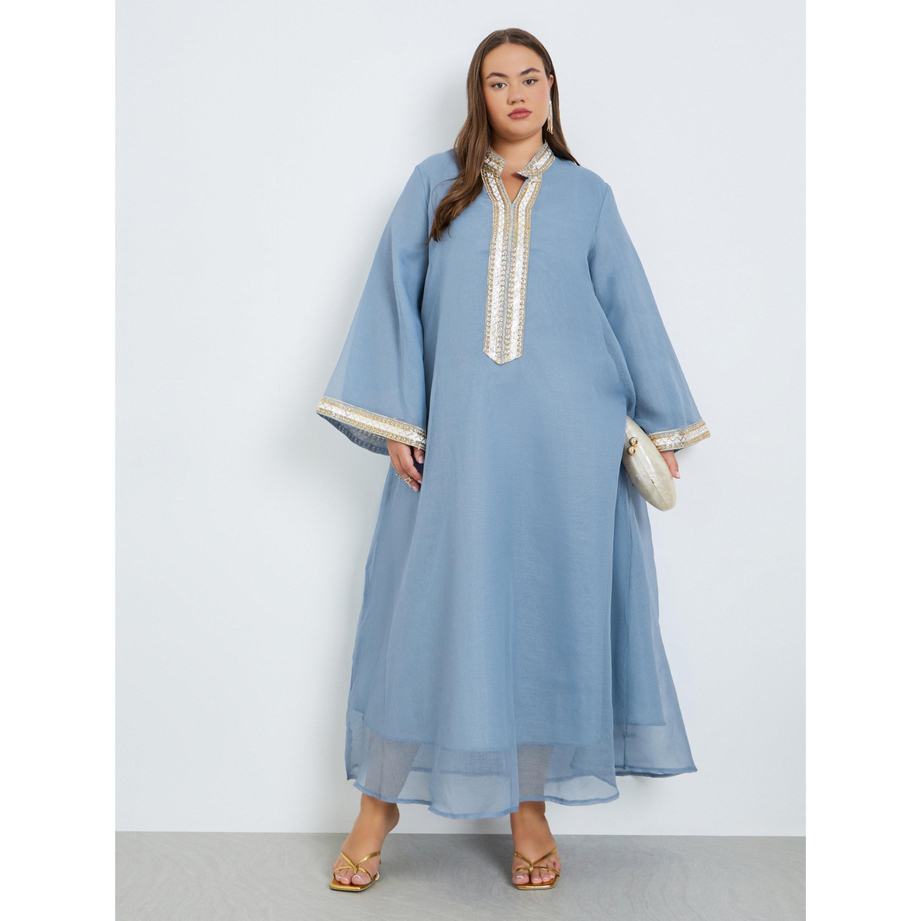 Styli Plus Size Embellished Maxi Jalabiya-women-arabicclothing-jalabiyas-image-1