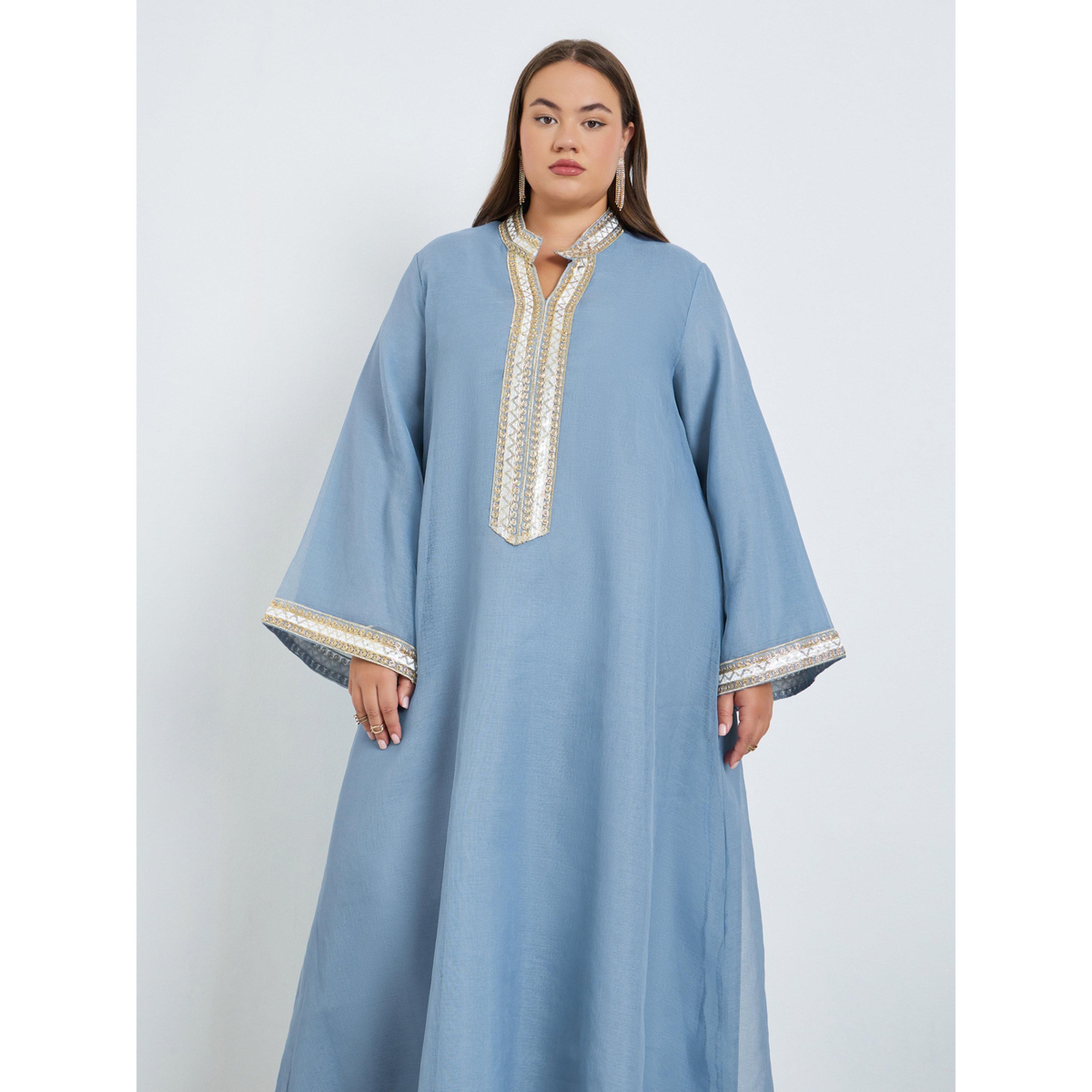 جلابية طويلة مزينة مقاس كبير-women-arabicclothing-jalabiyas-image-2