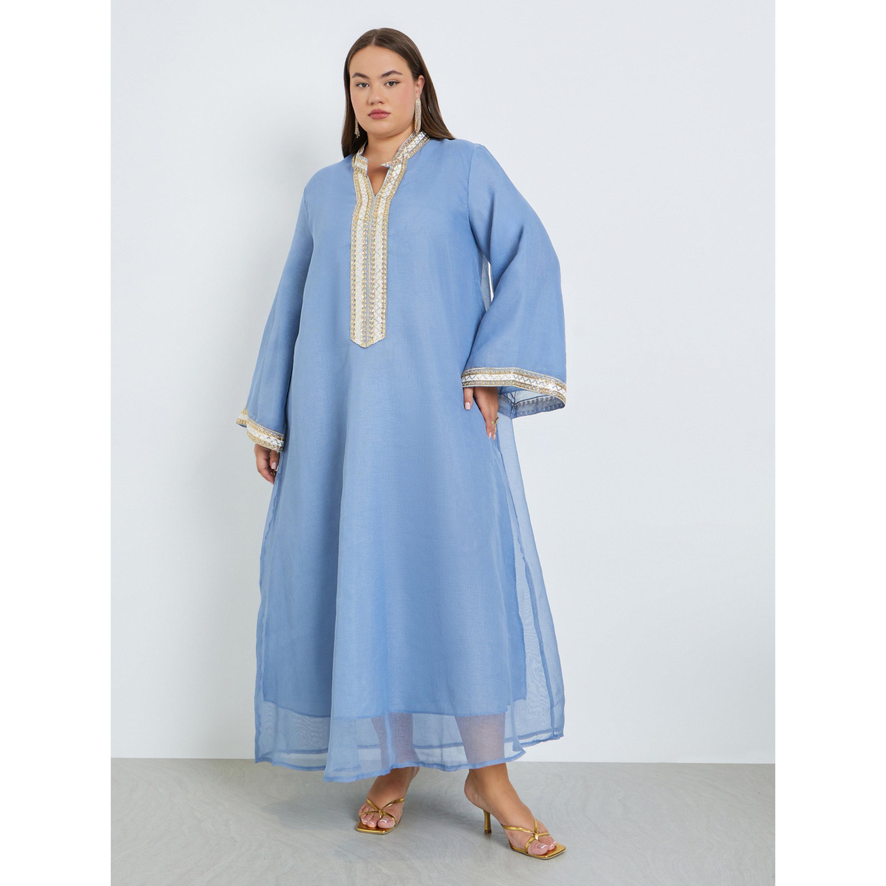 جلابية طويلة مزينة مقاس كبير-women-arabicclothing-jalabiyas-image-3