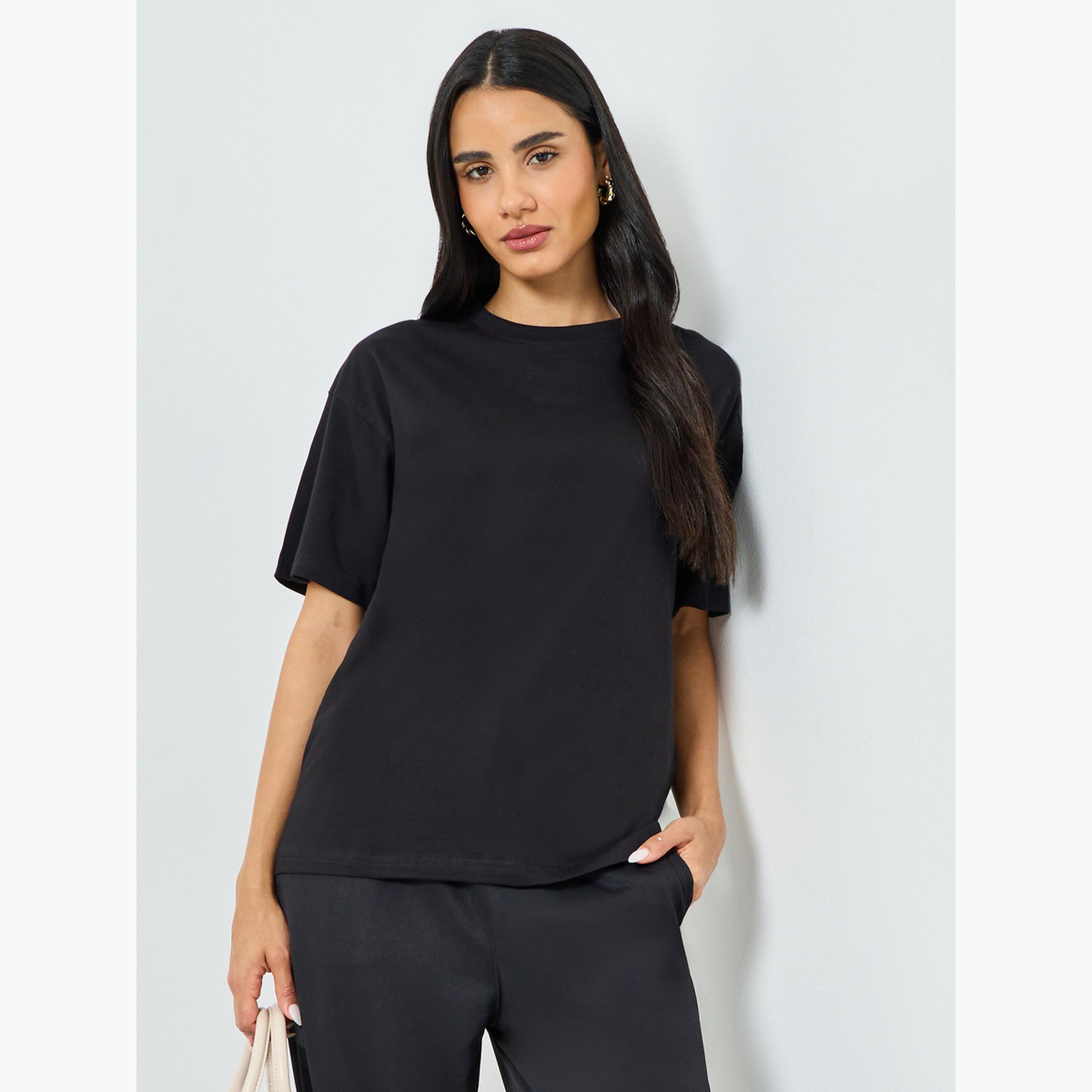 تيشيرت قطني بقصة واسعة-women-clothing-tshirts-image-1