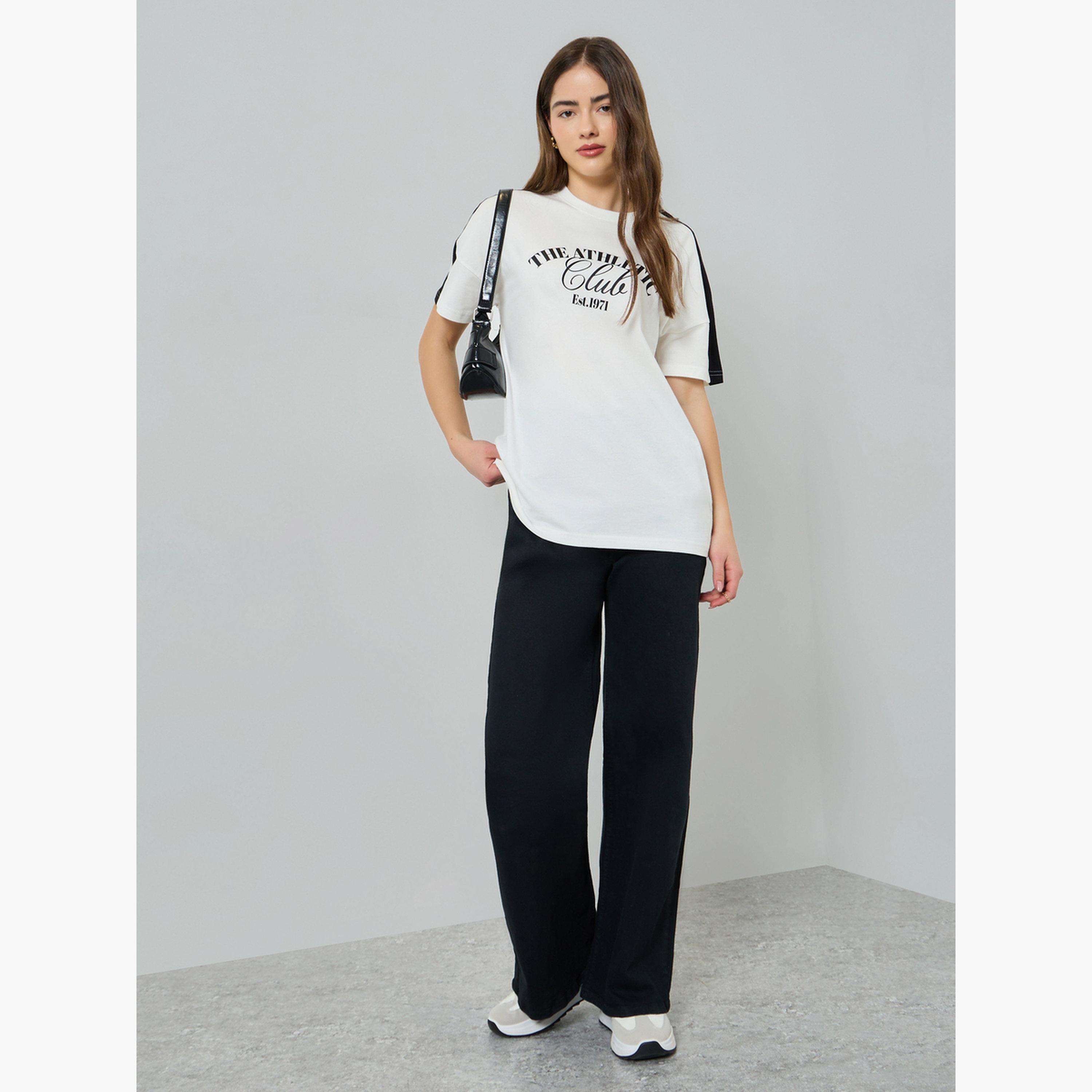 Styli Off White Slogan Oversized Cotton T-Shirt-women-clothing-tshirts-image-2