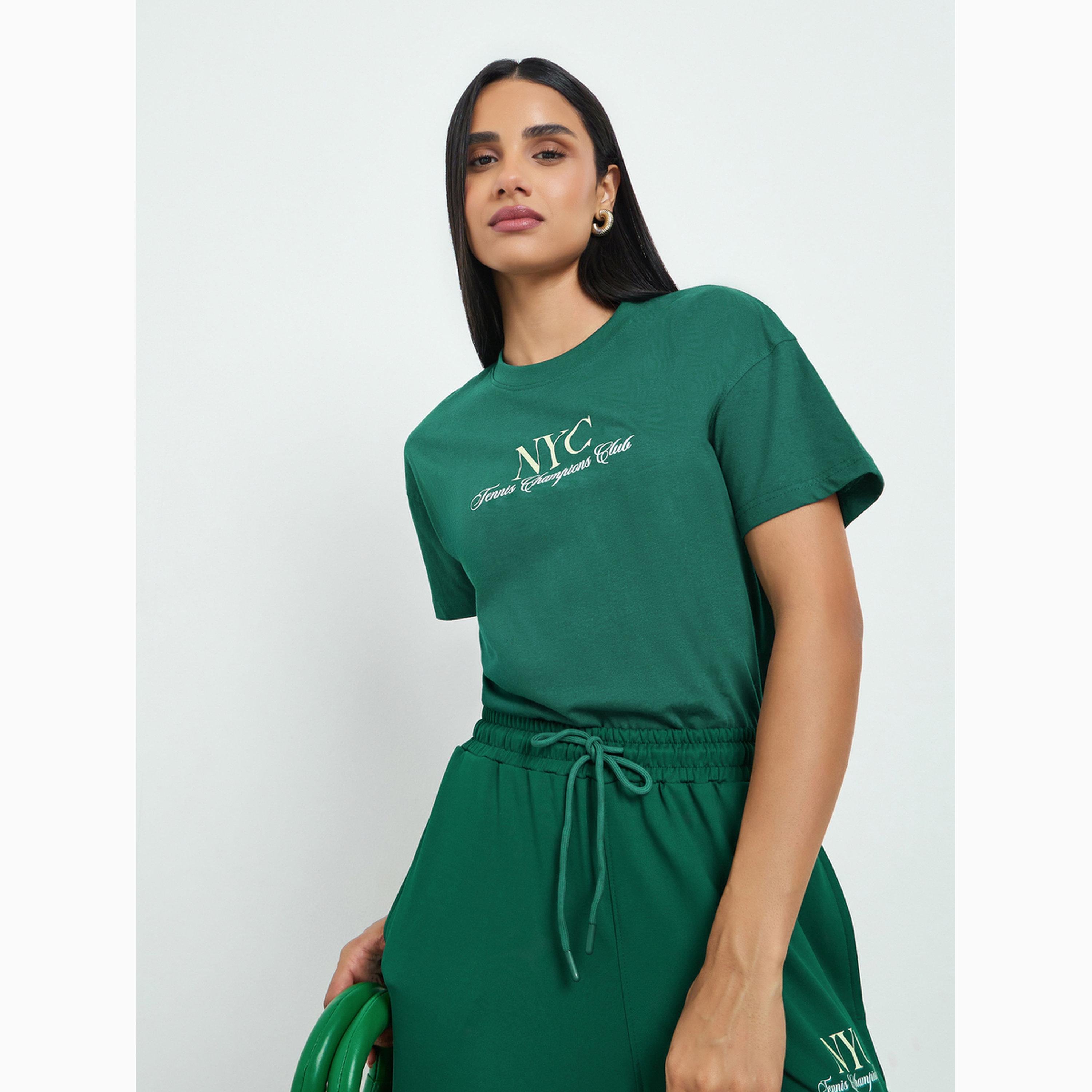 Styli Green NYC Slogan Print Cotton T-Shirt-women-clothing-tshirts-image-6