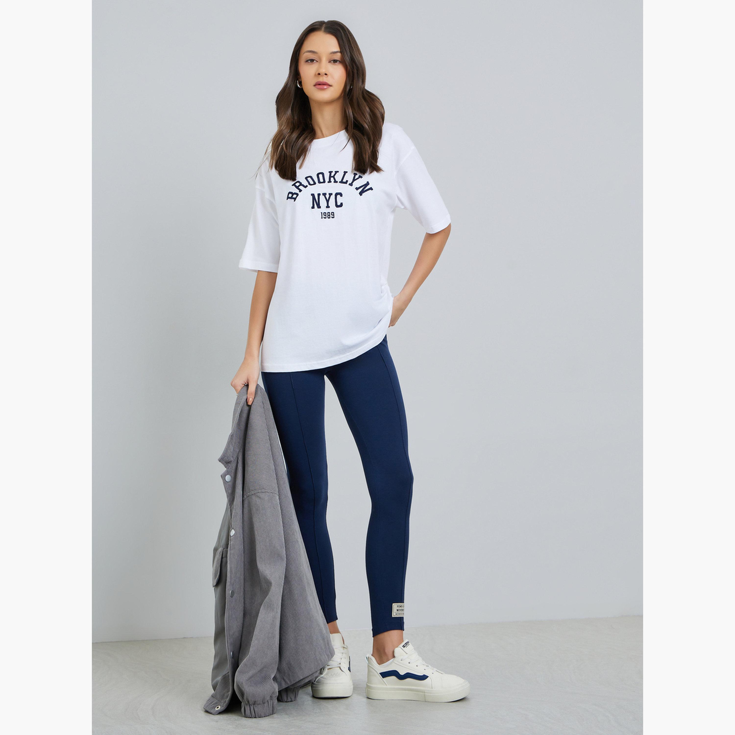 Styli White Embroidered Oversized Cotton T-Shirt-women-clothing-tshirts-image-2