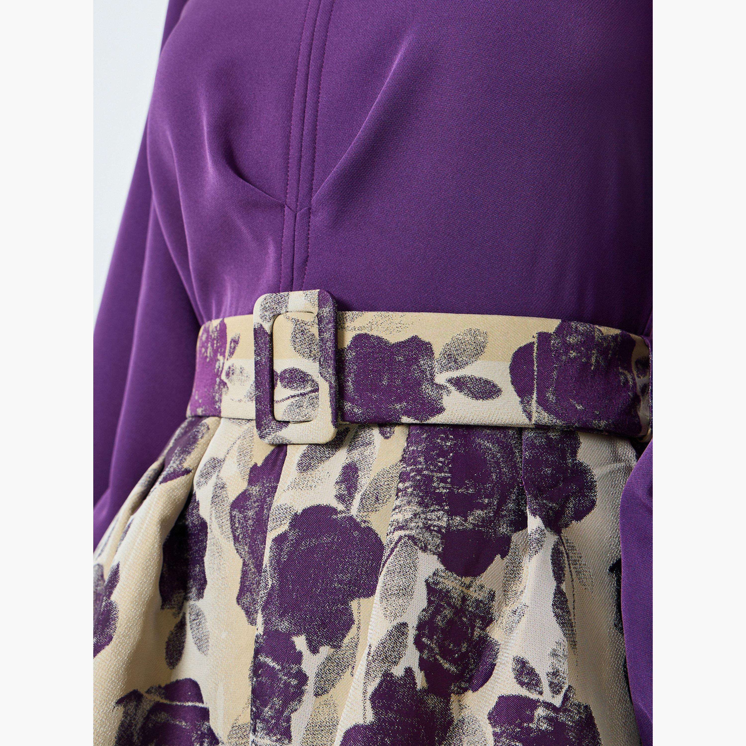 Styli Women Purple Floral Print Balloon Sleeve Maxi Dress-women-clothing-dresses-image-5