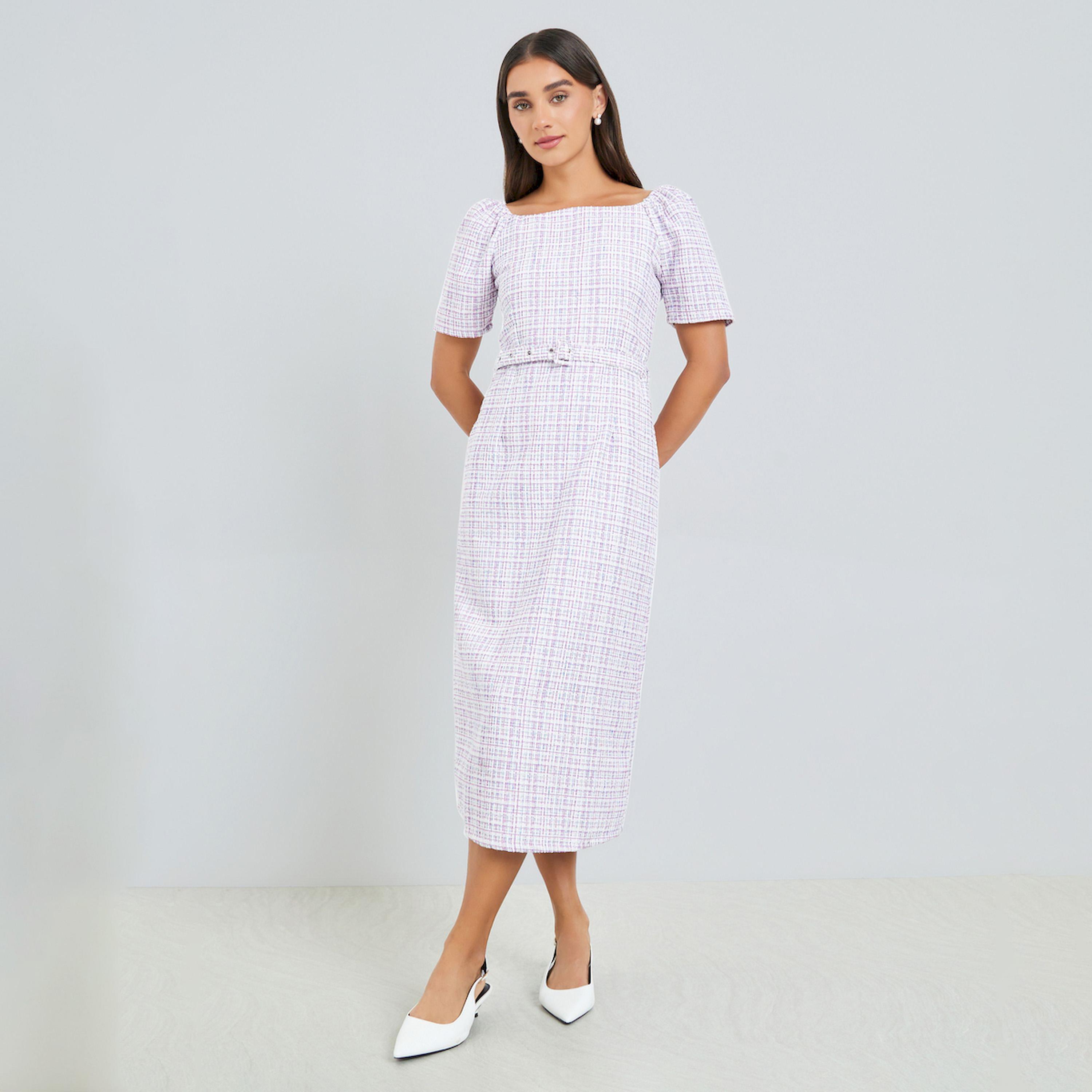 فستان ميدي ضيق مع حزام-women-clothing-dresses-image-1