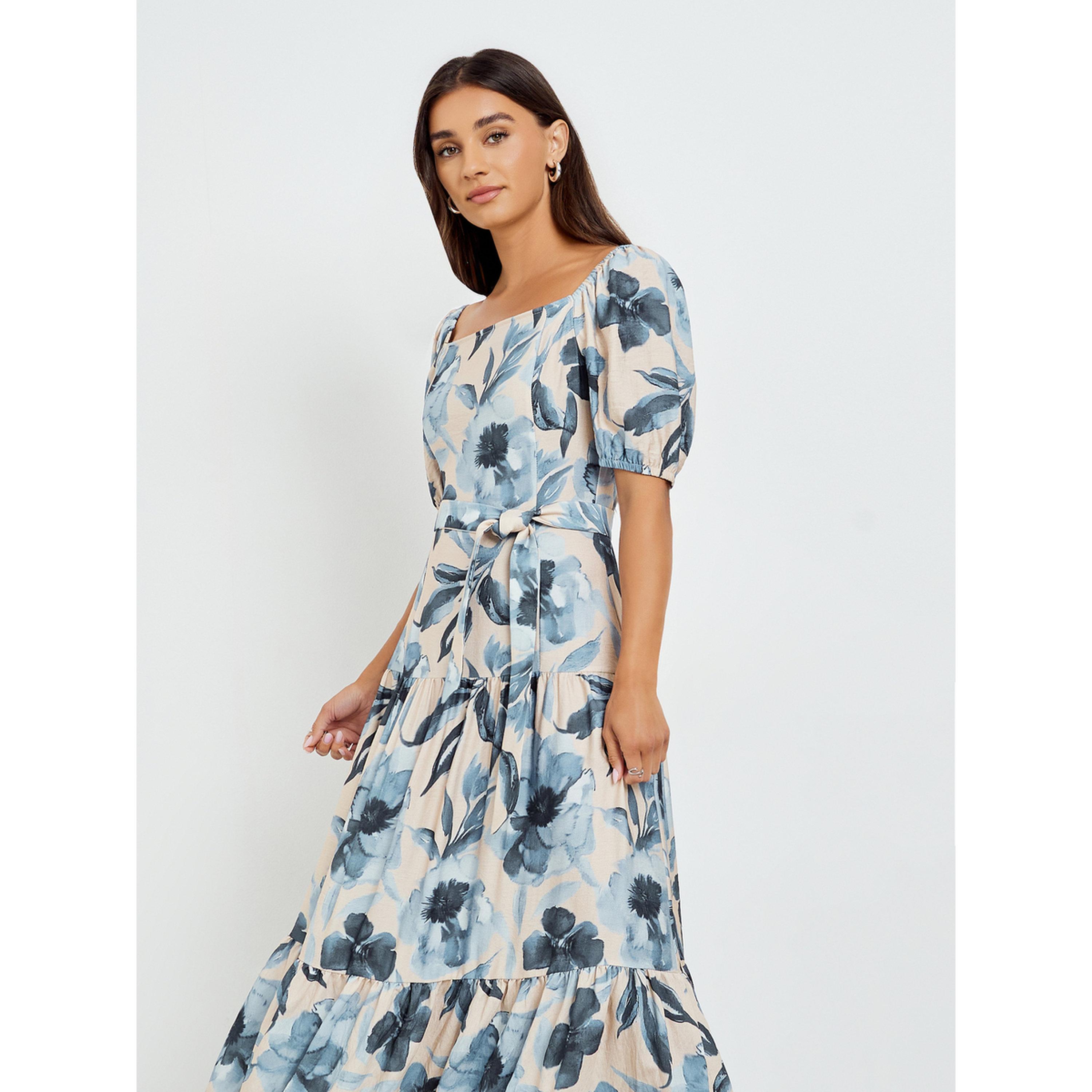 Styli Women Floral Print Puff Sleeve Maxi Dress-women-clothing-dresses-image-2