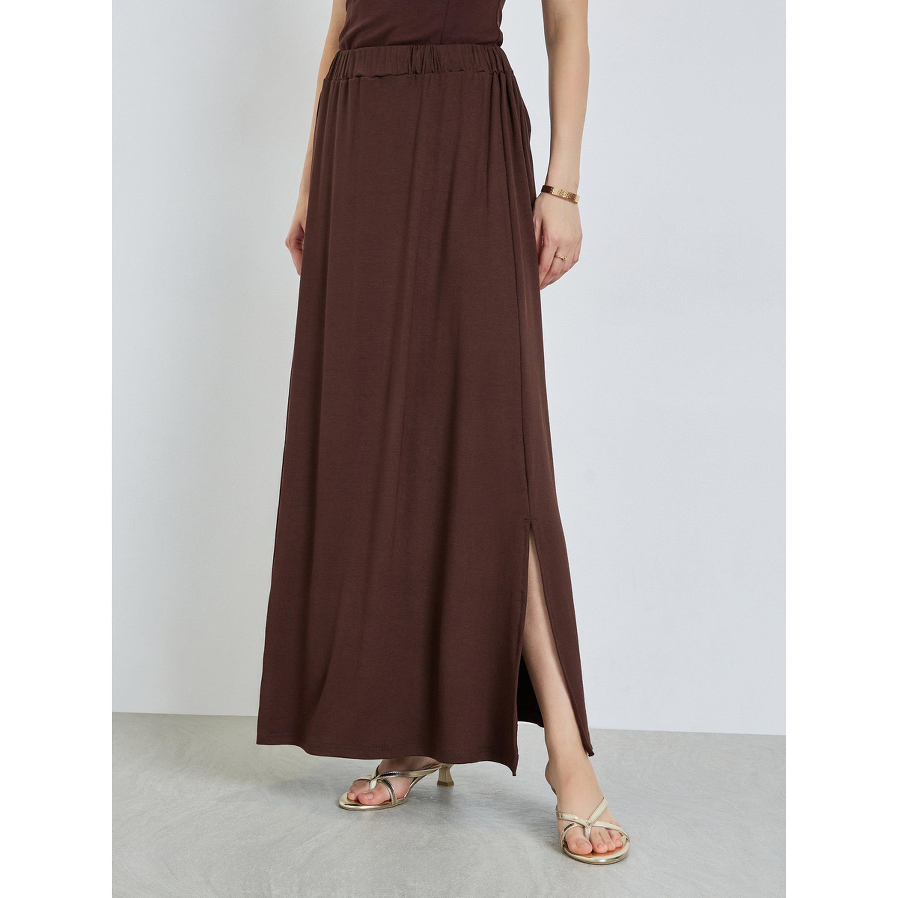 تنورة طويلة بفتحة جانبية-women-clothing-bottoms-skirts-image-1