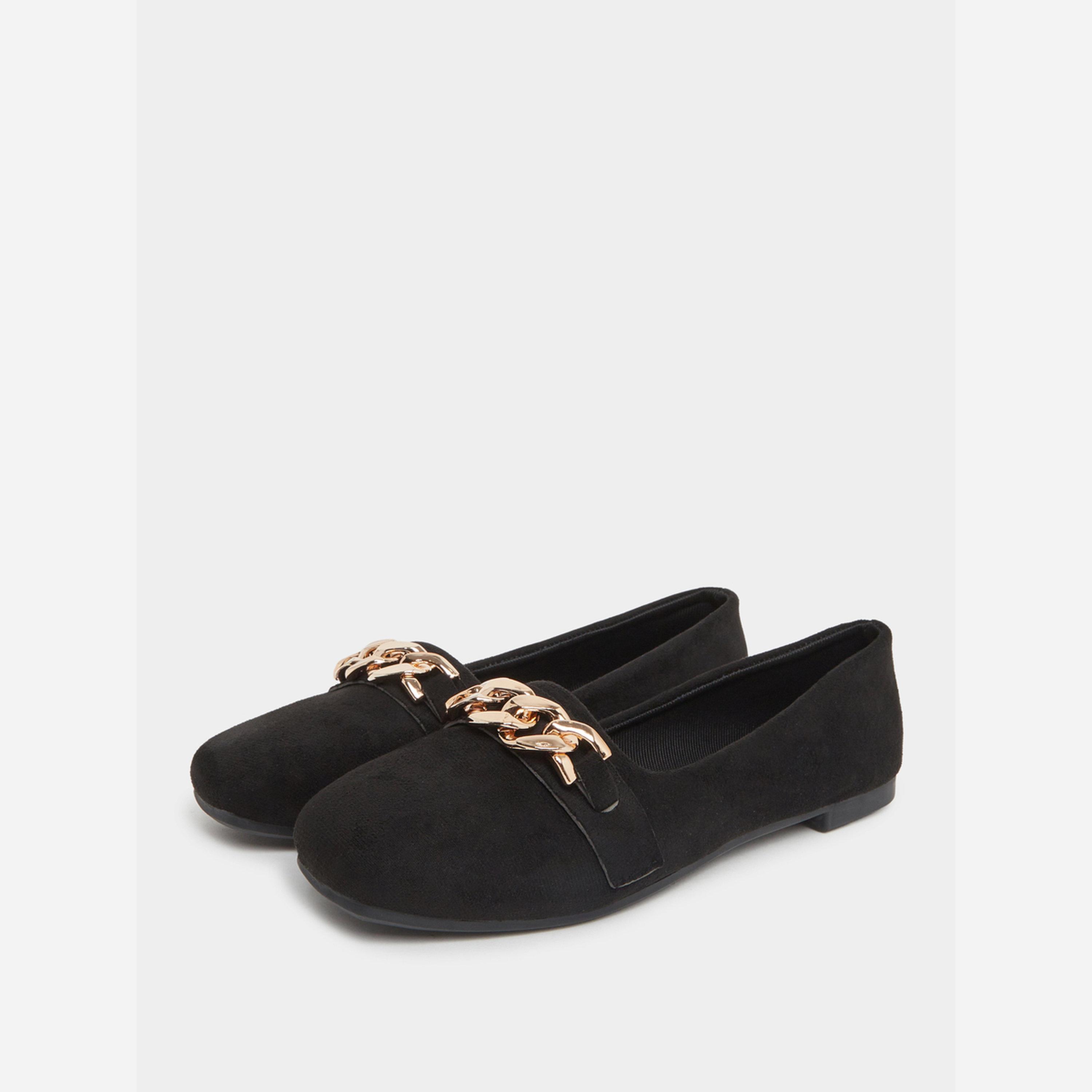 Take Two Solid Metal Chain Detail Flat Shoes-women-shoes-sandals-flats-image-1