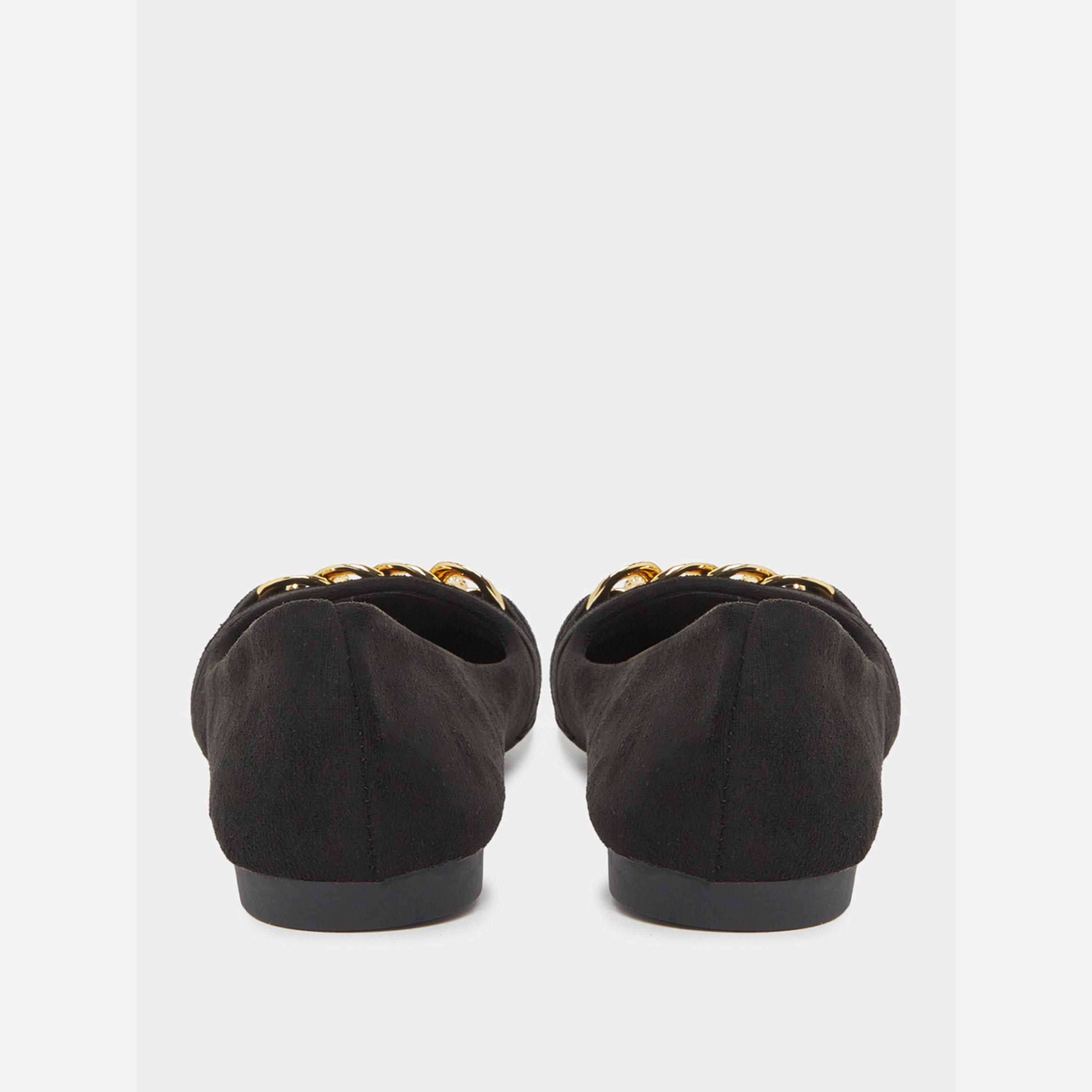تيك تو - حذاء مسطح ذو مقدمة مدببة مزين بمشبك معدني لون سادة-women-shoes-sandals-flats-image-4