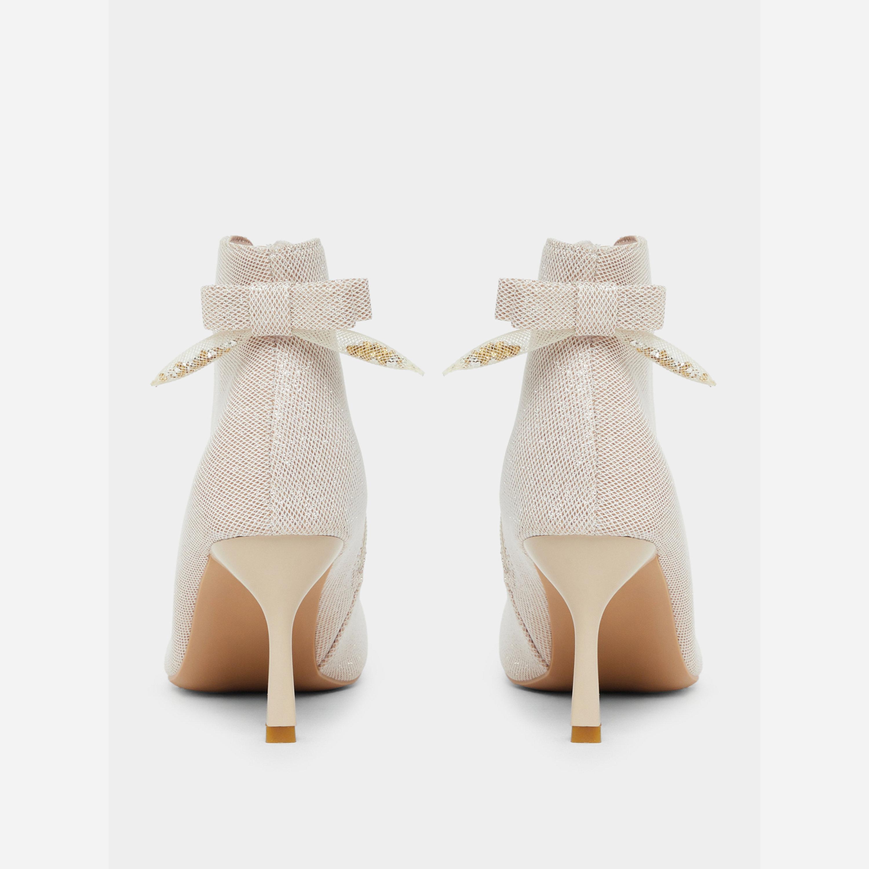 Take Two Solid Textured Bow Detail Ankle Boots-women-shoes-boots-image-4