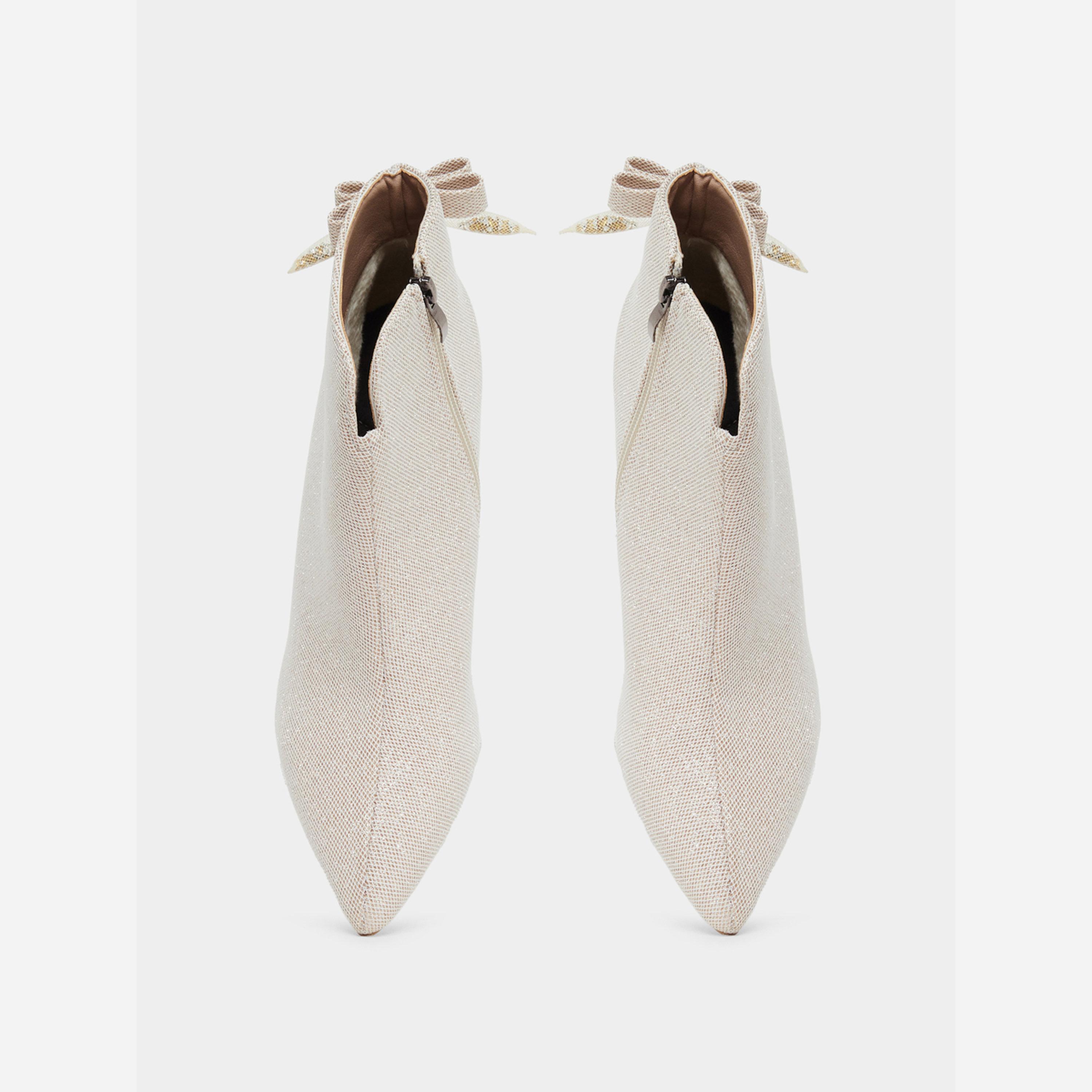 Take Two Solid Textured Bow Detail Ankle Boots-women-shoes-boots-image-5