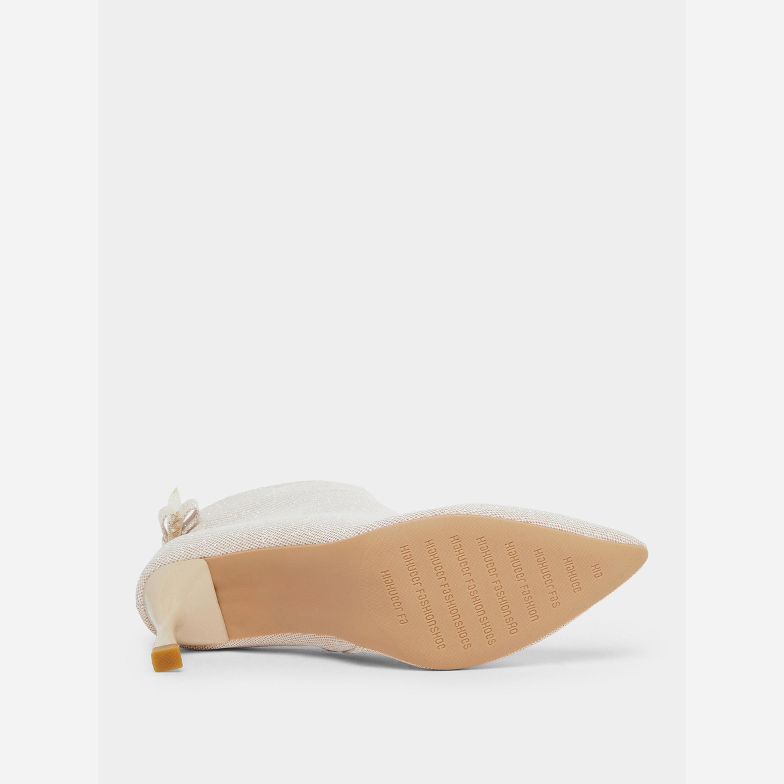 Take Two Solid Textured Bow Detail Ankle Boots-women-shoes-boots-image-6