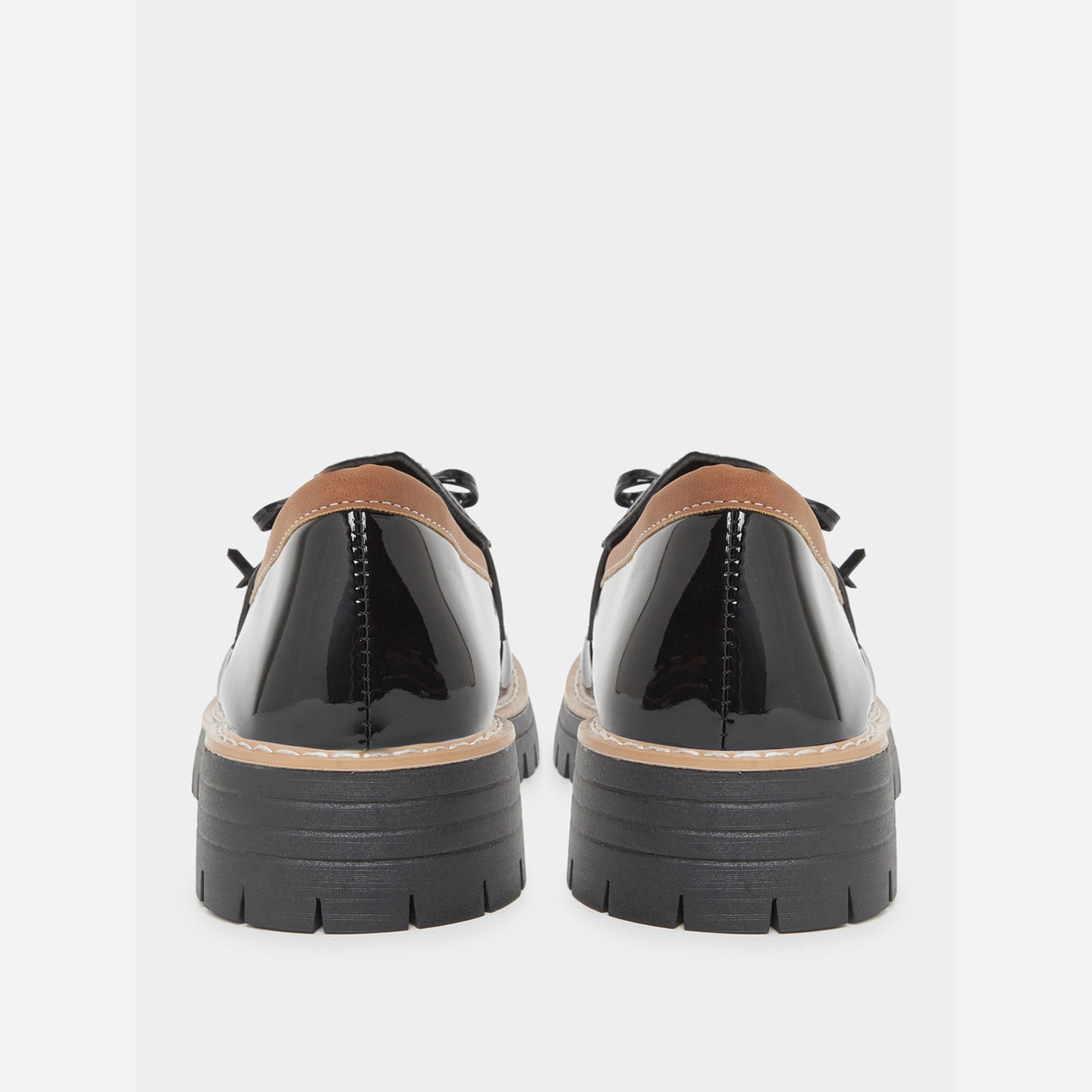 Take Two Black Bow Detail Thick Sole Platform Loafers-women-shoes-loafersandmoccasins-image-4