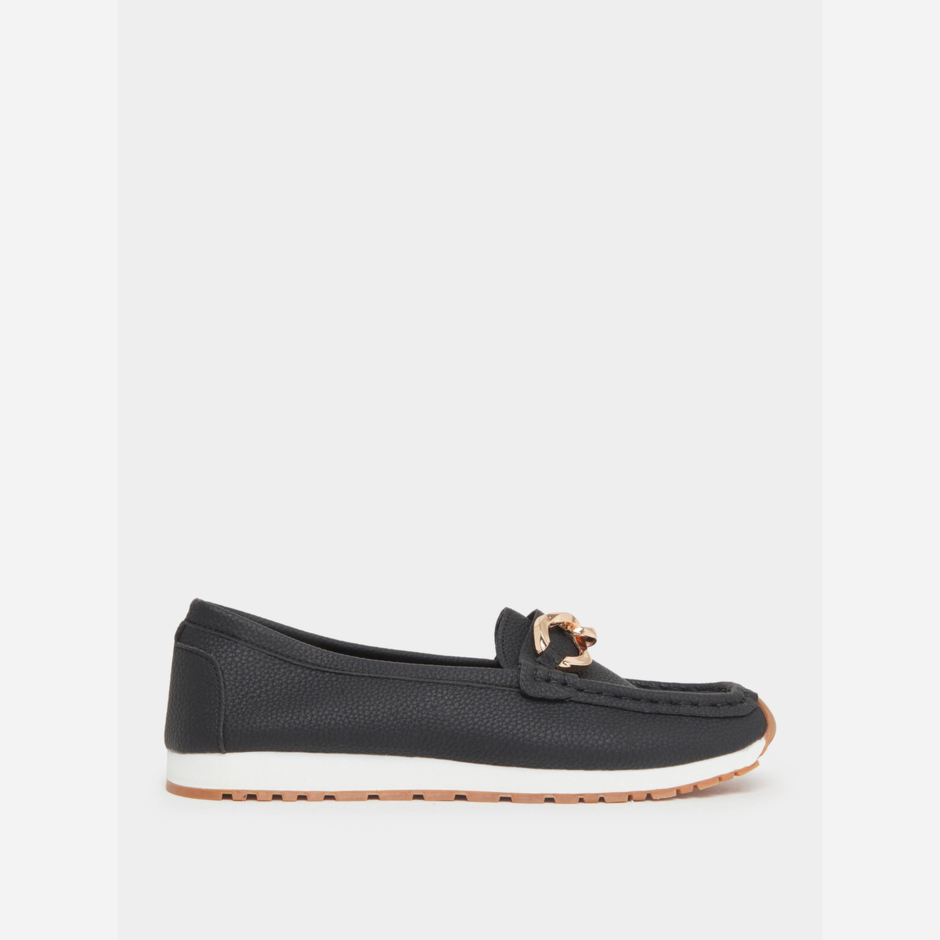 Take Two Women Black Chain Detail Loafers-women-shoes-loafersandmoccasins-image-2