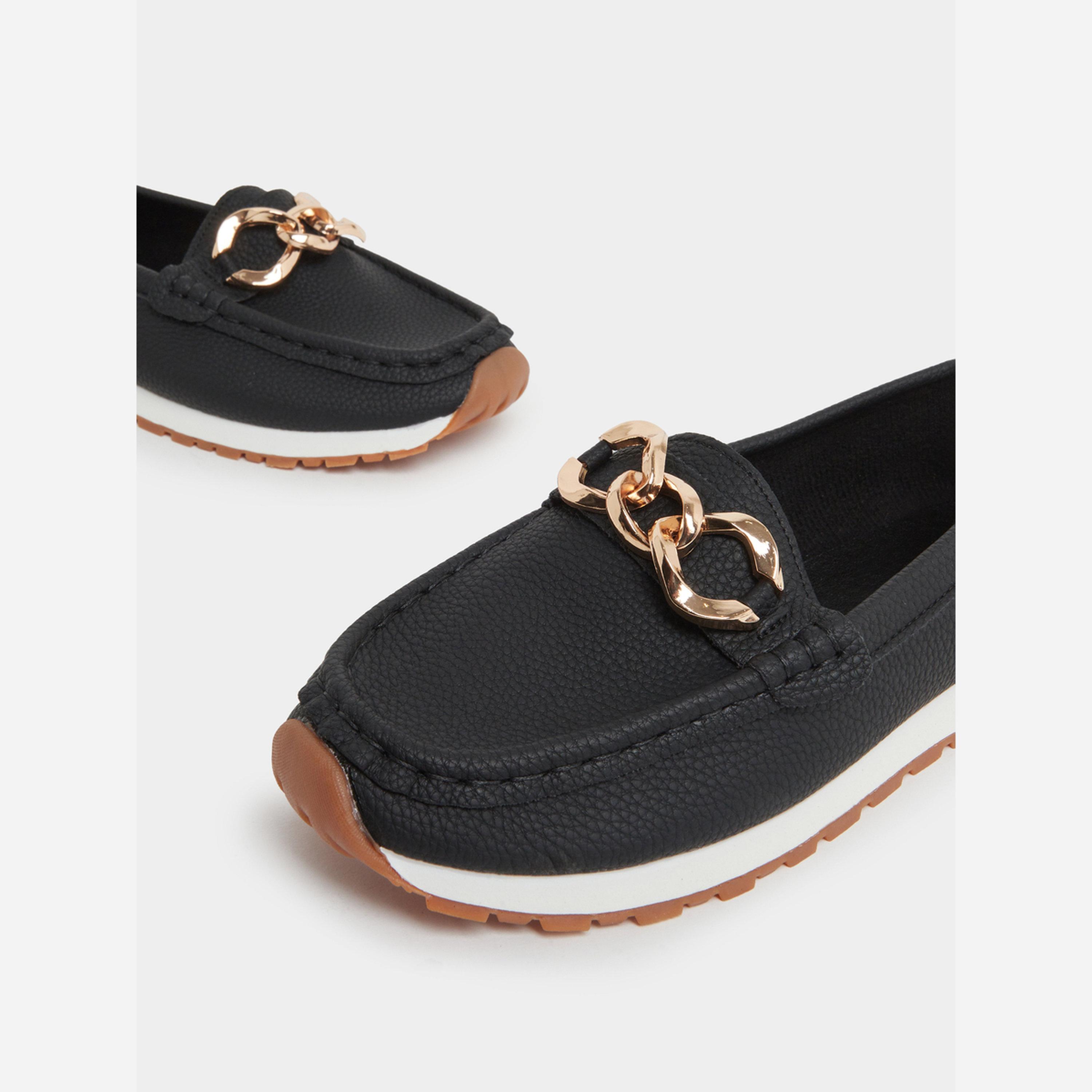 Take Two Women Black Chain Detail Loafers-women-shoes-loafersandmoccasins-image-3