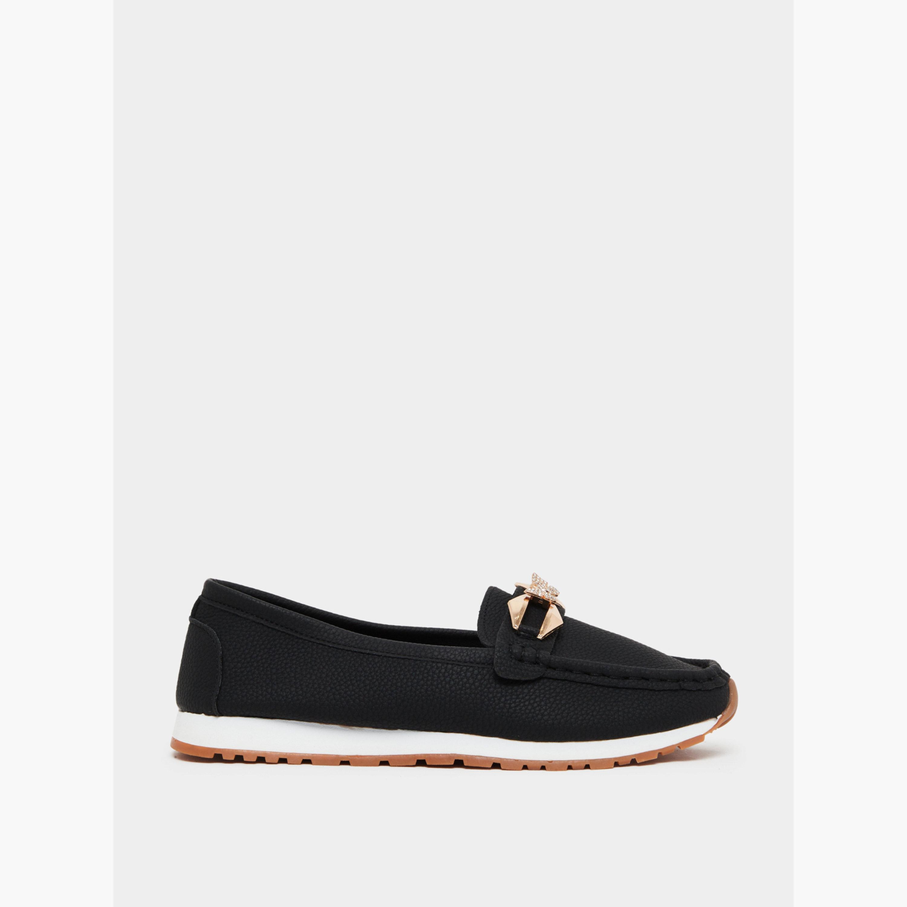 حذاء لوفرز نسائي بمشبك معدني-women-shoes-flats-loafers-image-2