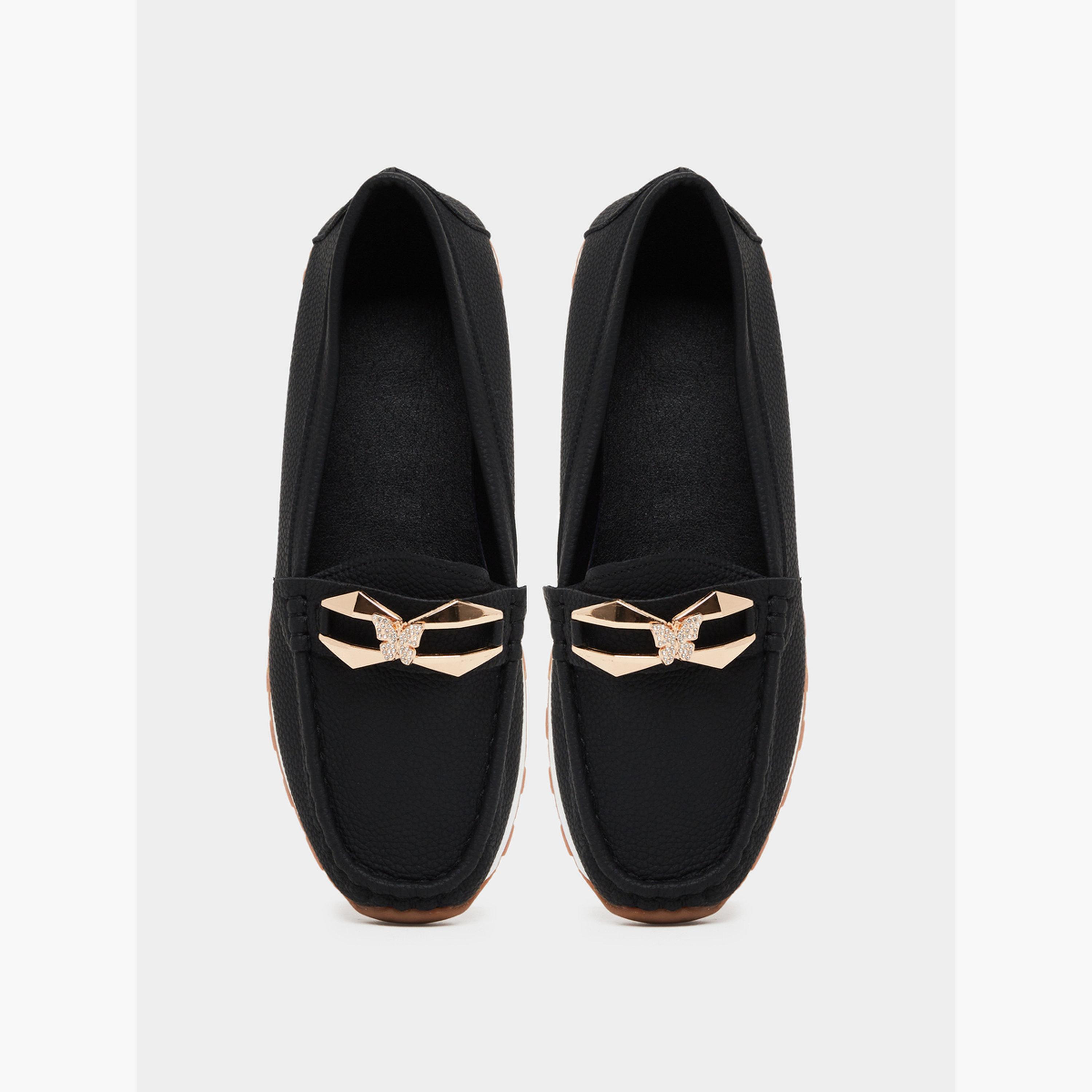 حذاء لوفرز نسائي بمشبك معدني-women-shoes-flats-loafers-image-5