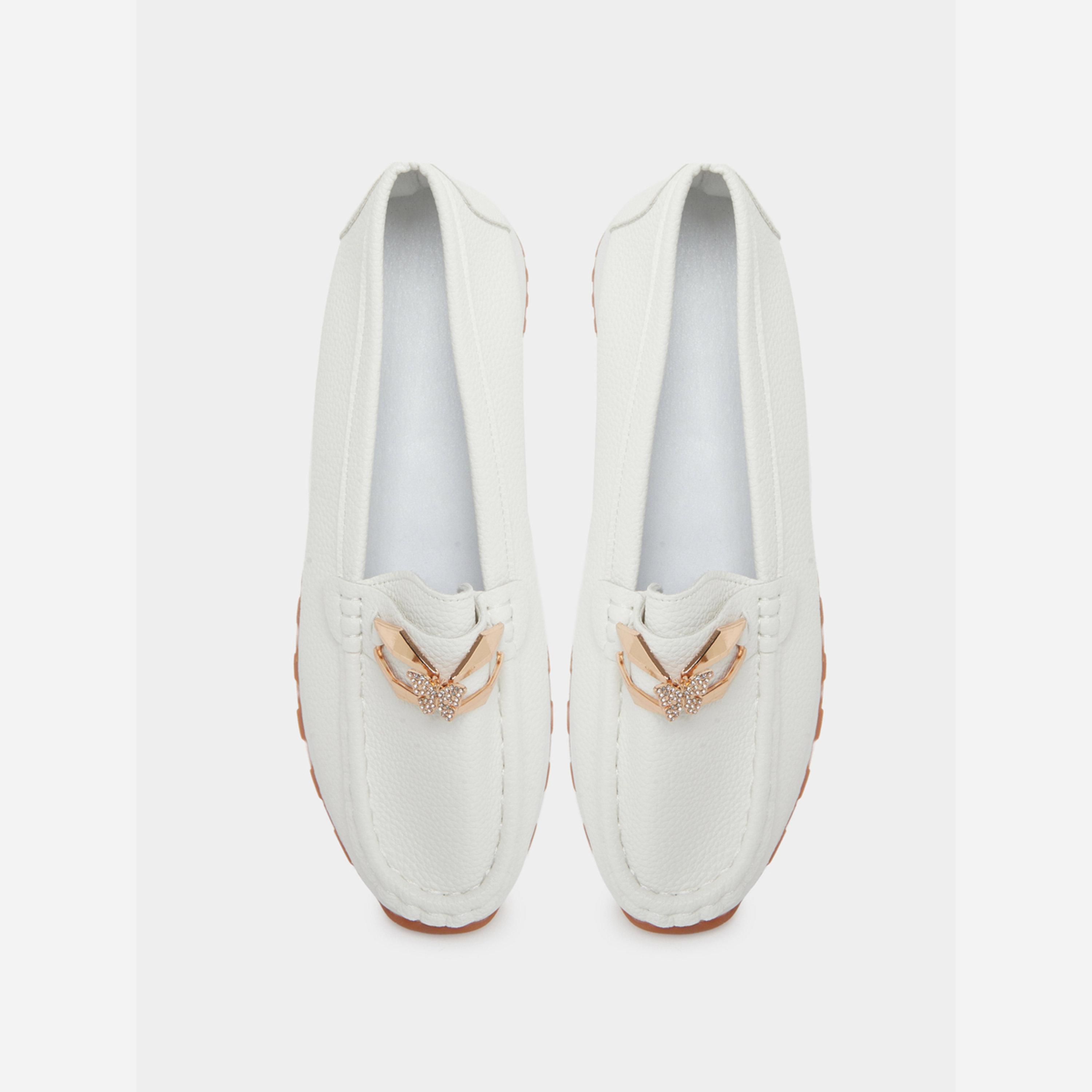 Take Two White Leather Loafers with Gold Buckle-women-shoes-loafersandmoccasins-image-5