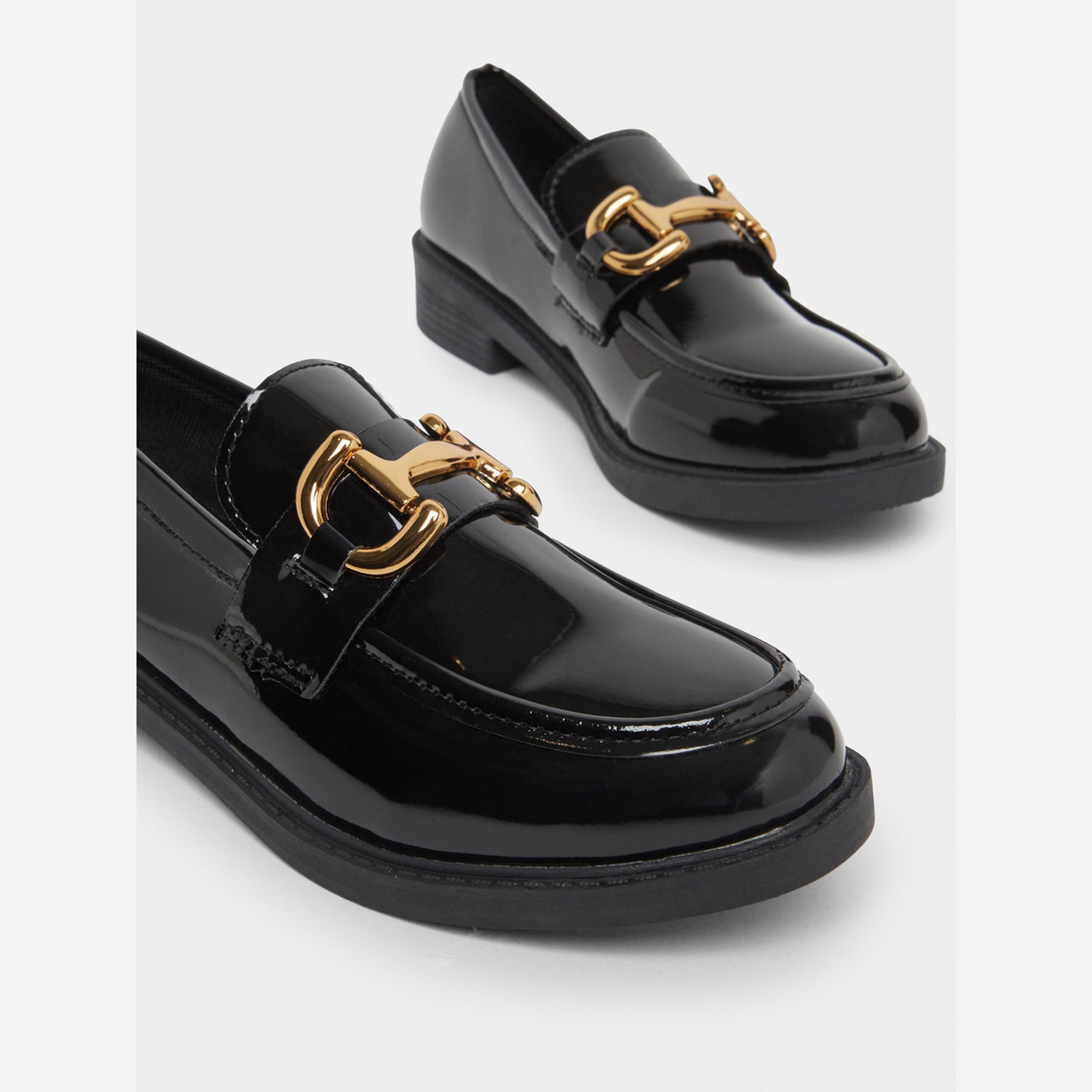 تيك تو - حذاء رياضي جلد بمشبك معدني لون أسود-women-shoes-loafersandmoccasins-image-3