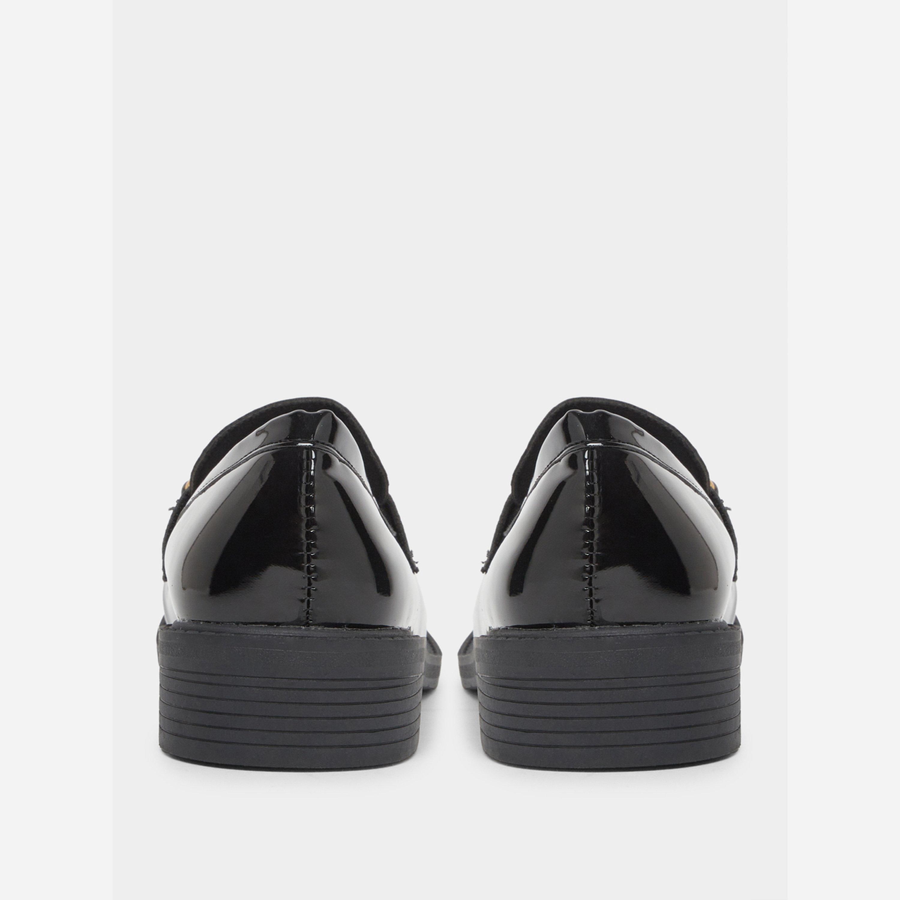 Take Two Black Metal Buckle Detail Patent Leather Loafers-women-shoes-loafersandmoccasins-image-4
