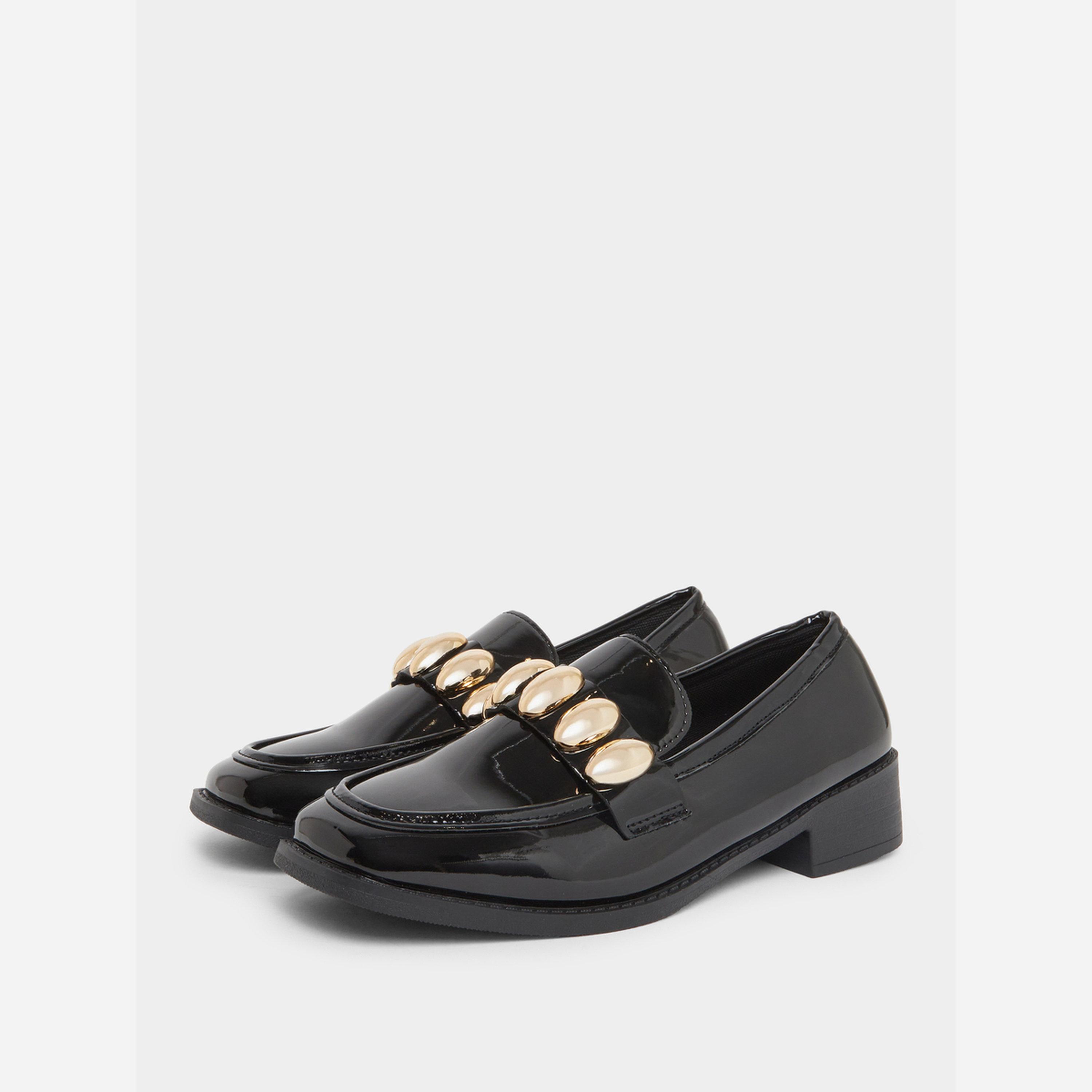 Take Two Black Embellished Patent Leather Loafers-women-shoes-loafersandmoccasins-image-1