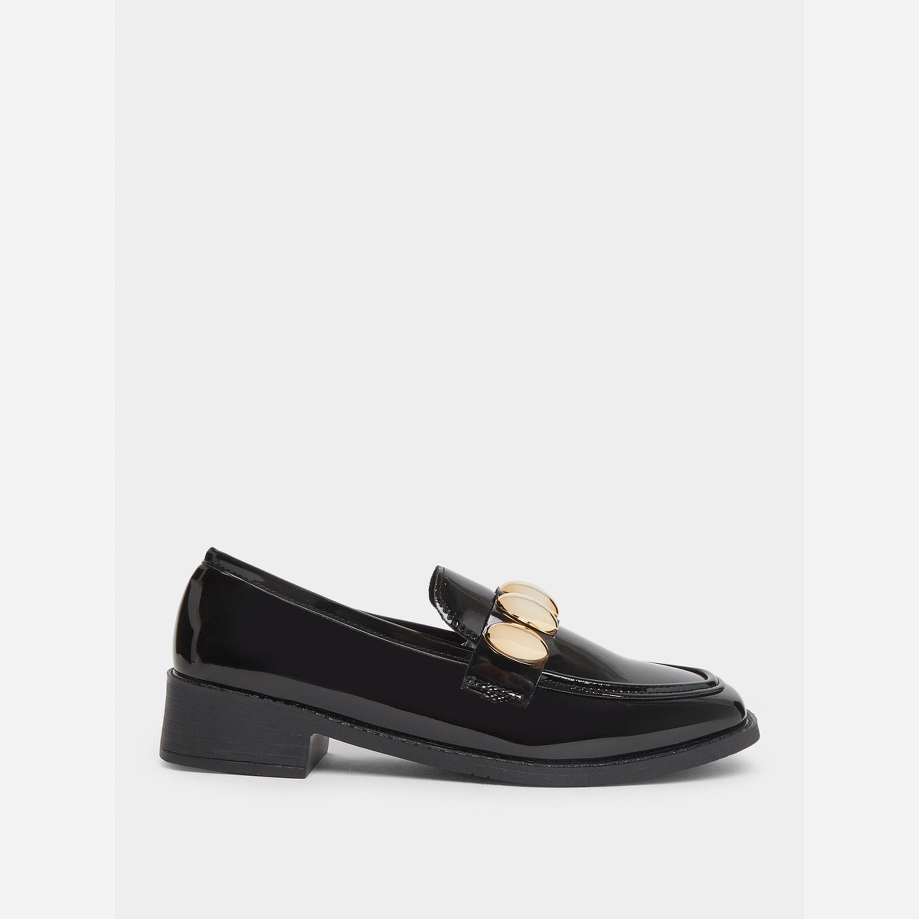 Take Two Black Embellished Patent Leather Loafers-women-shoes-loafersandmoccasins-image-2