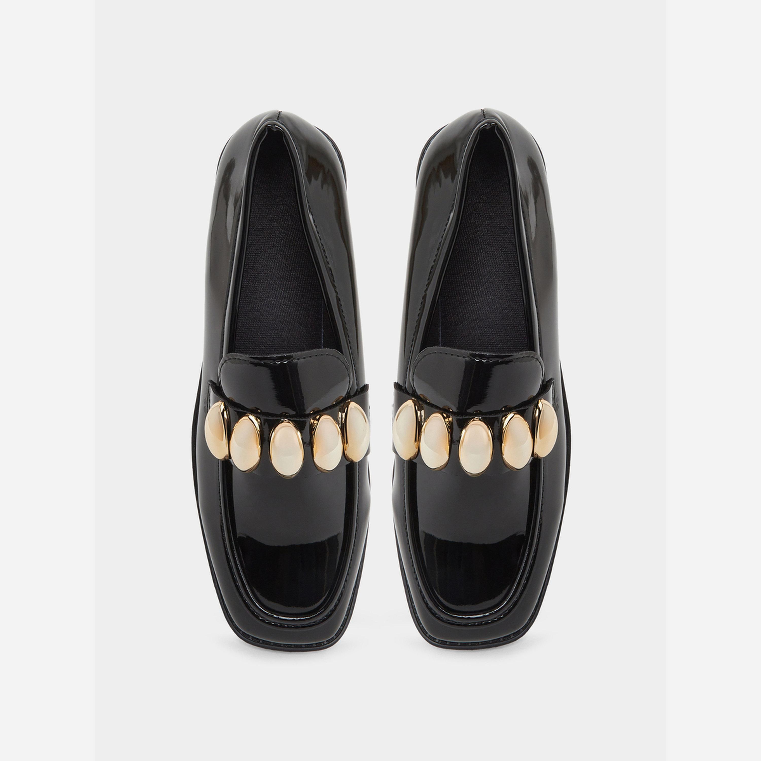 تيك تو - حذاء رياضي لون أسود مزين بالجلد اللامع-women-shoes-loafersandmoccasins-image-5