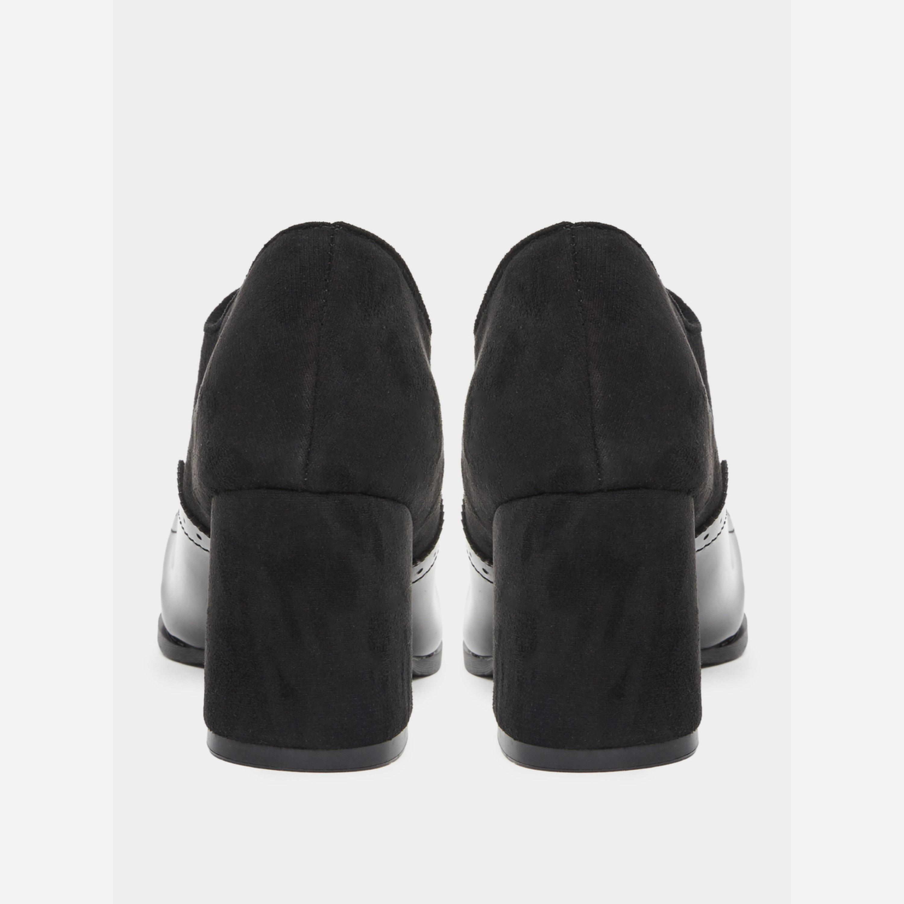 تيك تو - حذاء أكسفورد نسائي رباط لون أسود-women-shoes-sandals-heeled-image-4