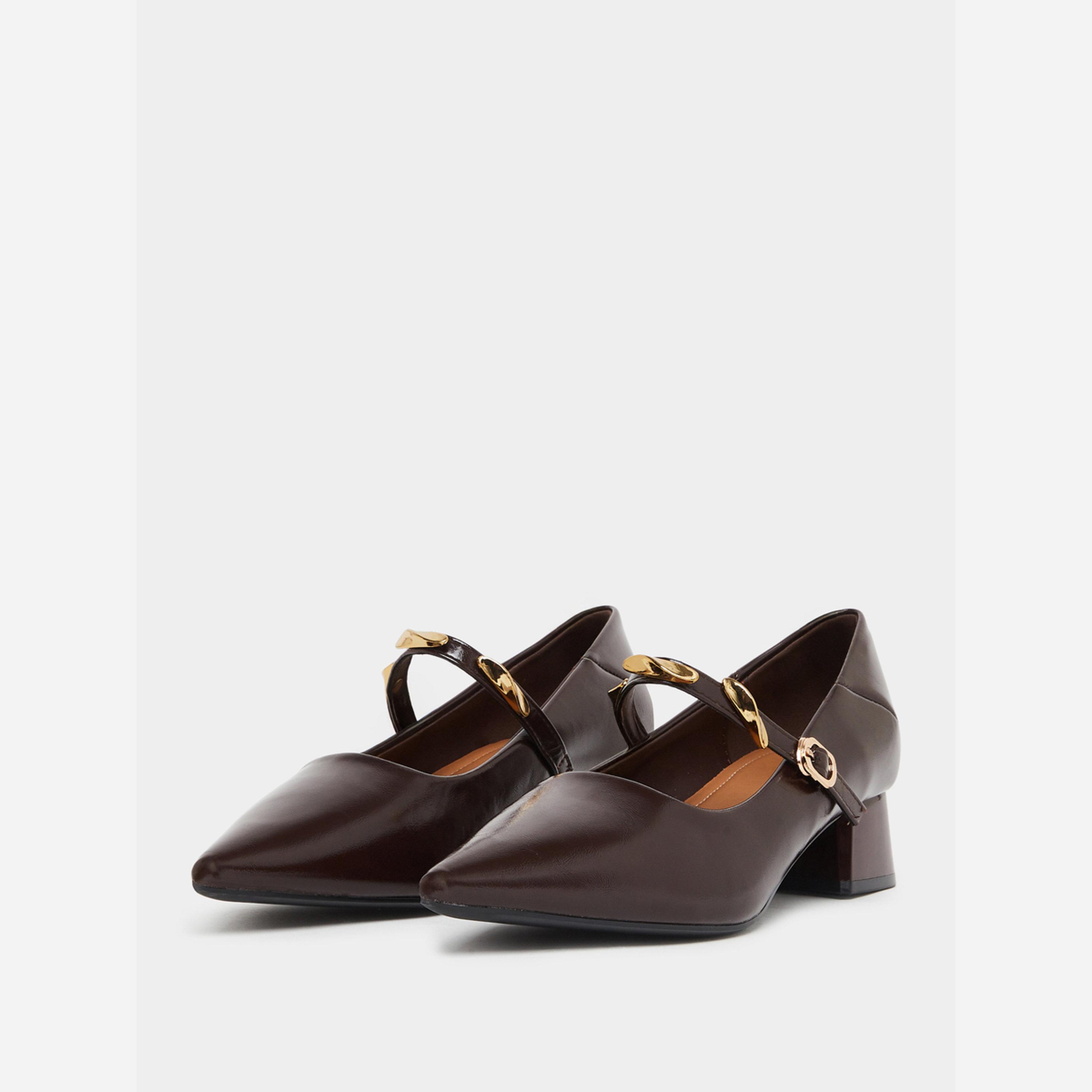 تيك تو - حذاء جلد لامع بمشبك-women-shoes-loafersandmoccasins-image-1