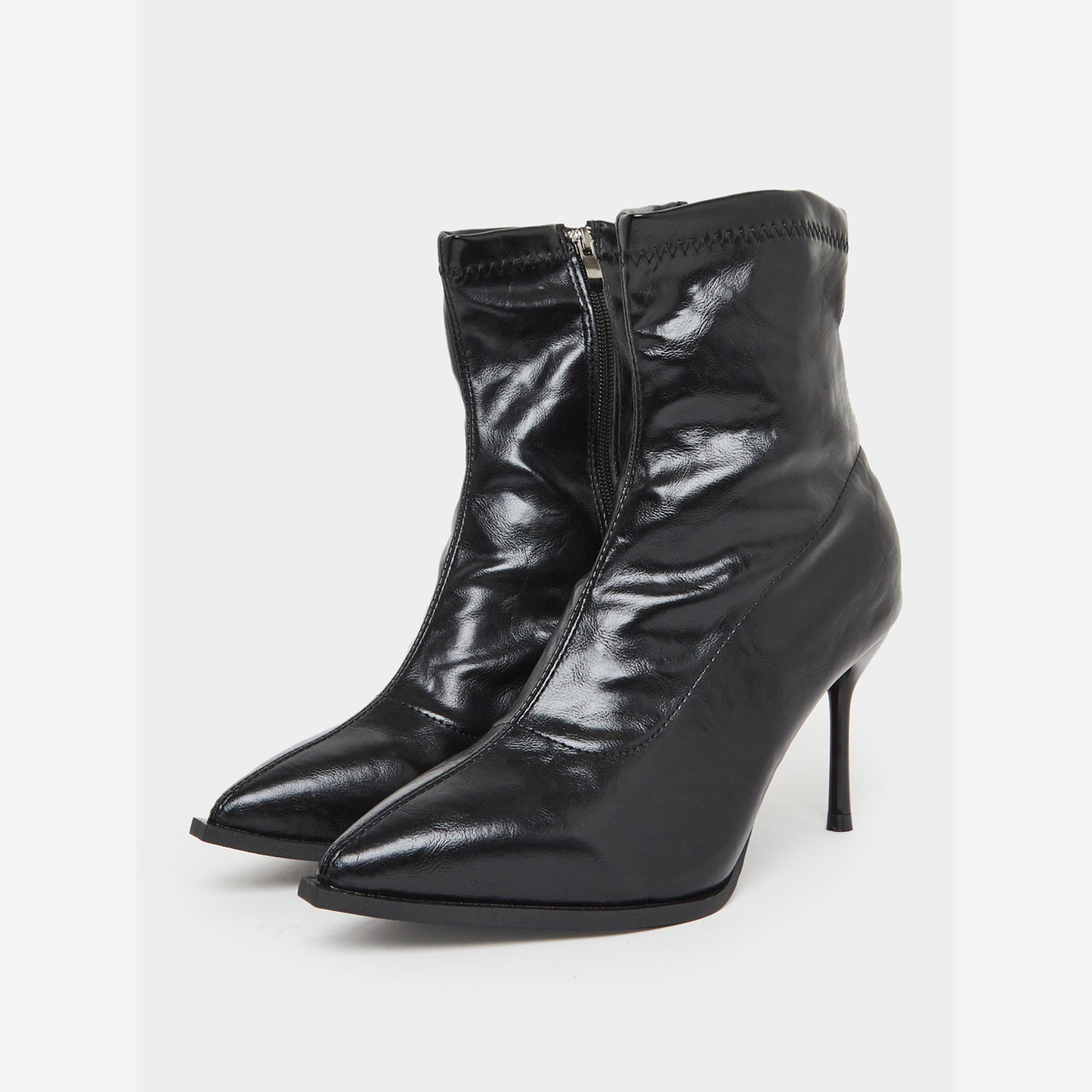 Take Two Women Black Leather Ankle Boots-women-shoes-boots-image-1